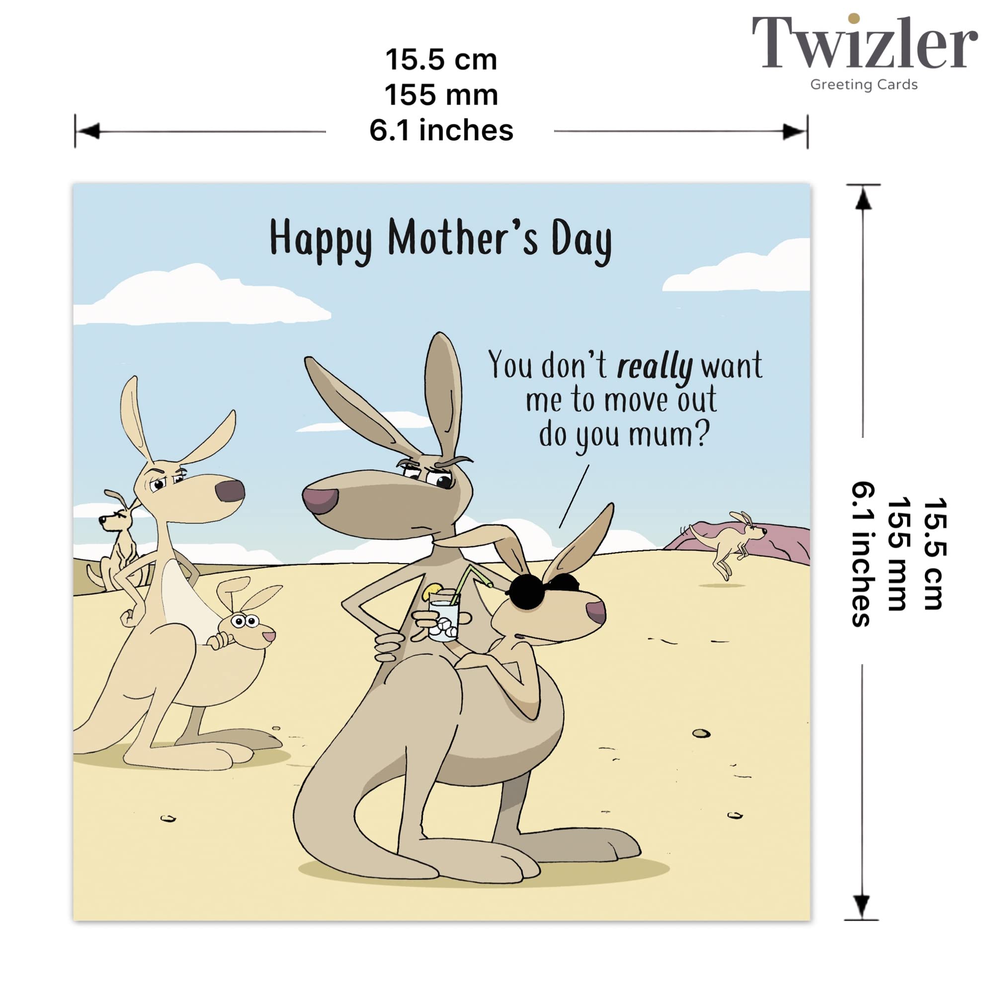 Amazon.com : Twizler Funny Mothers Day Card Kangaroo - Funny