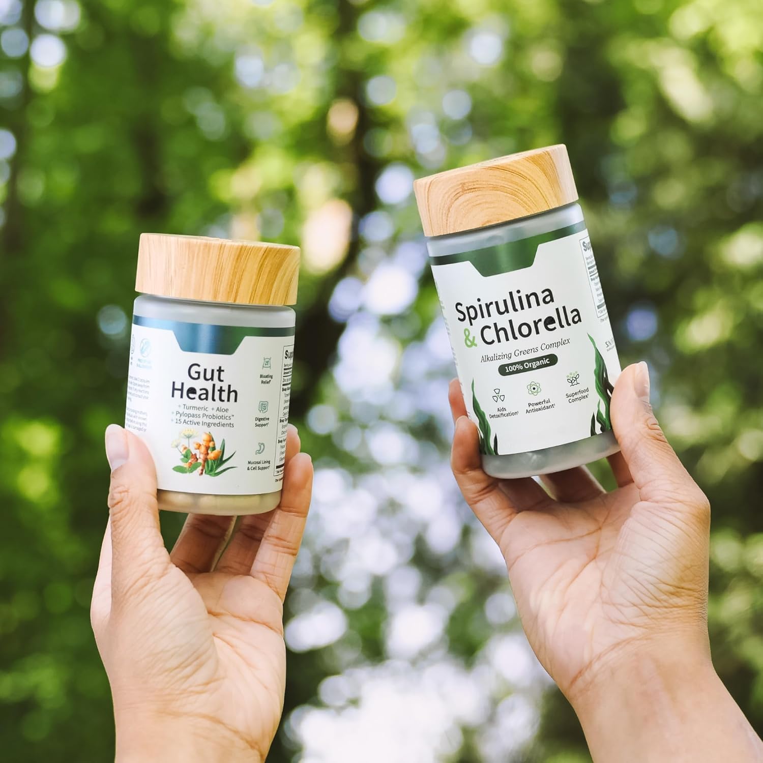 Double bouteille de probiotiques - Soutien digestif | Favorise la désintoxication, augmente l'énergie, le soutien immunitaire - végétarien