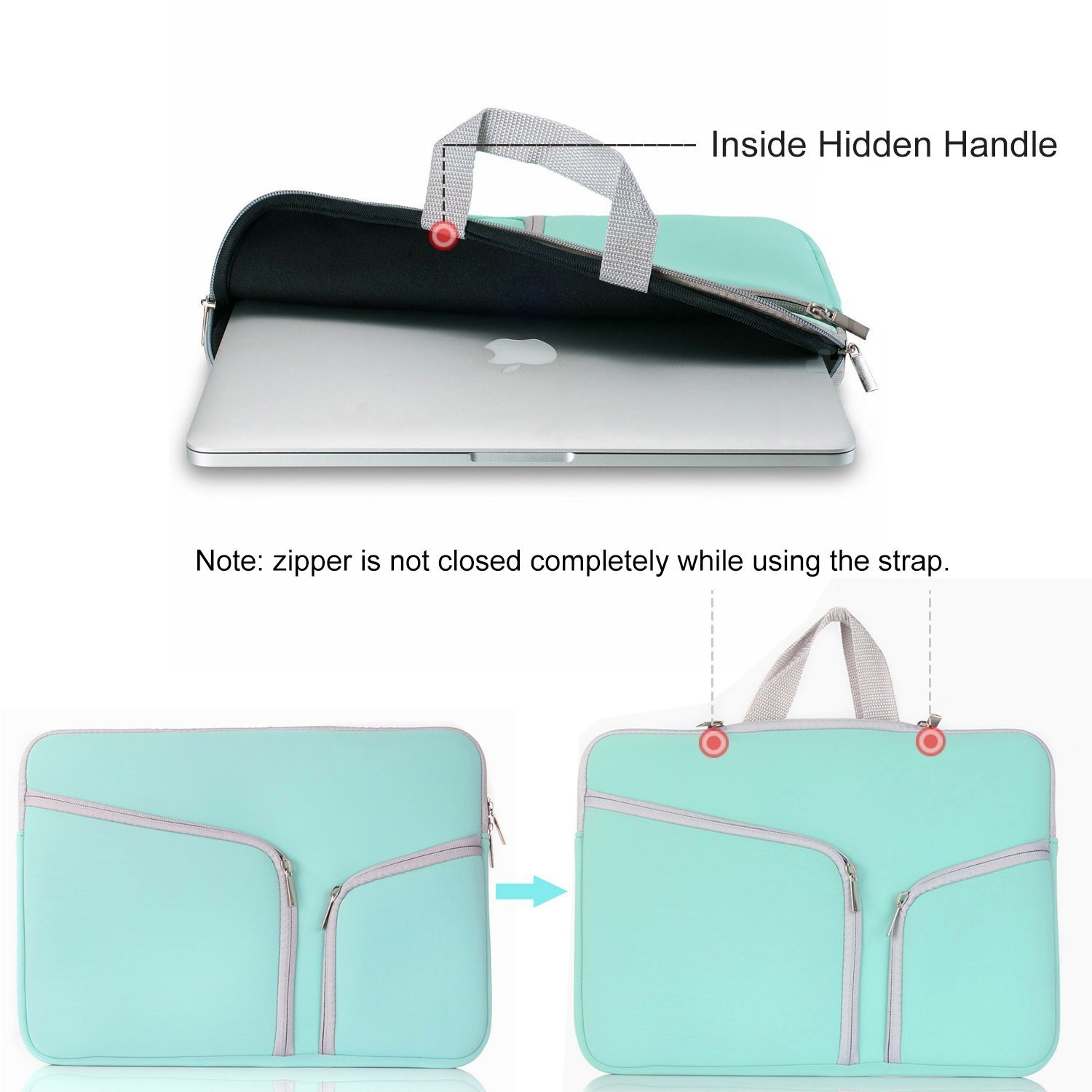 RAINYEAR - Funda Para Laptop De 11 A 11.6 Pulgadas, Forro Suave, Funda De Bolsa De Transporte Con Bolsa De Accesorios, Compatible Con MacBook Air De 11.6 Pulgadas Para Computadora Portátil De 11
