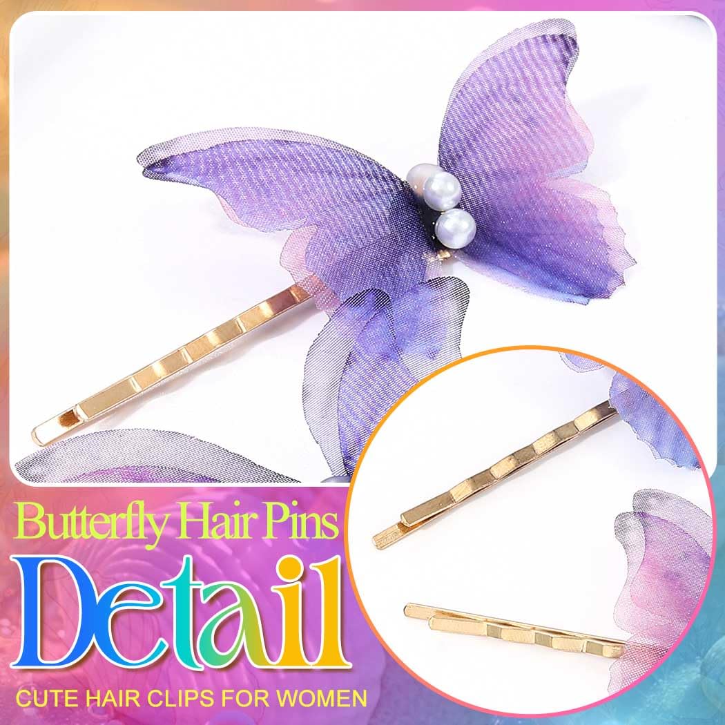 Amazon.com : BARTOSI Butterfly Hair clips Purple Butterfly  display picture 3