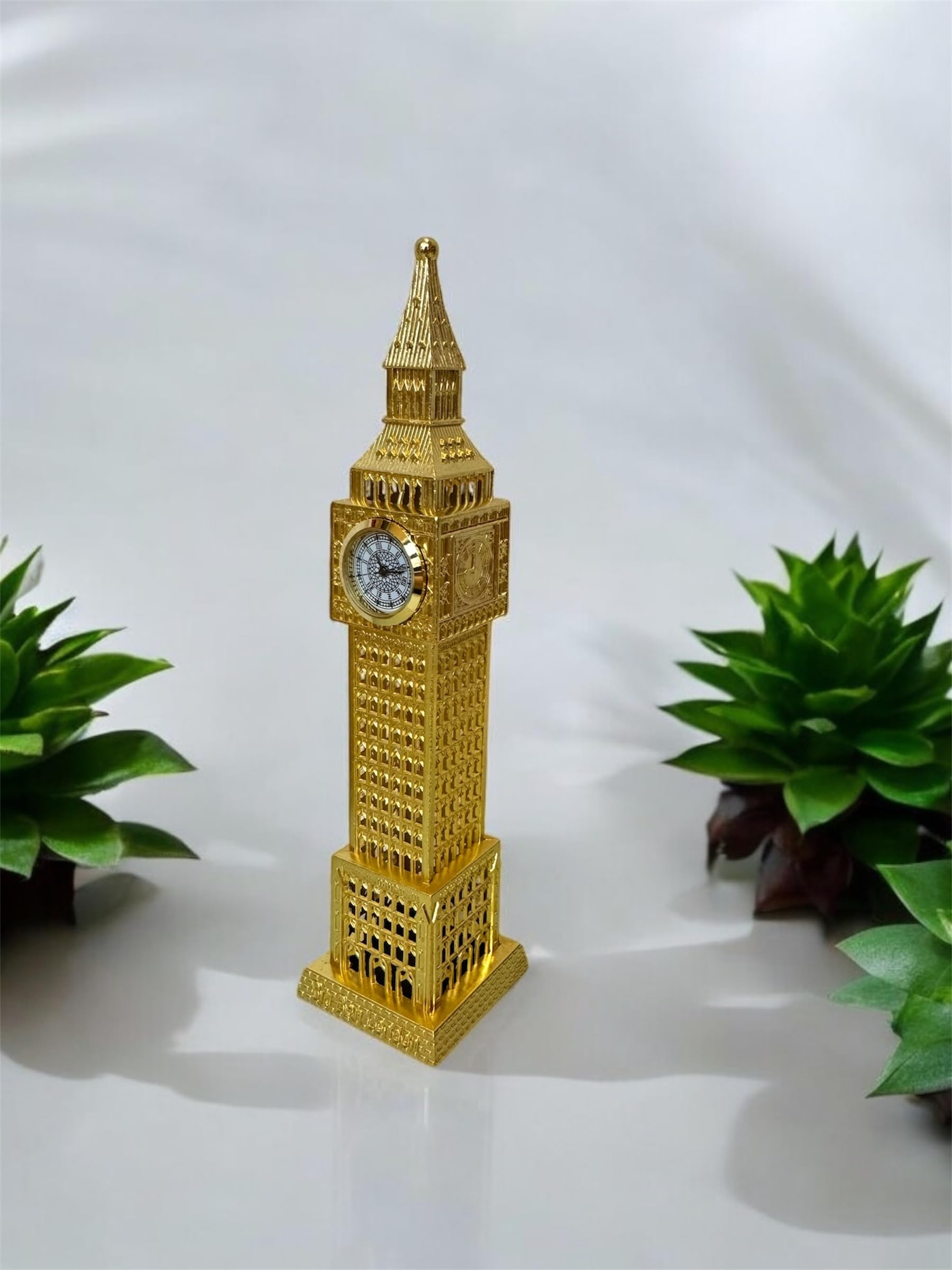 Big Ben Gold Metal Clock London Souvenir (Medium)