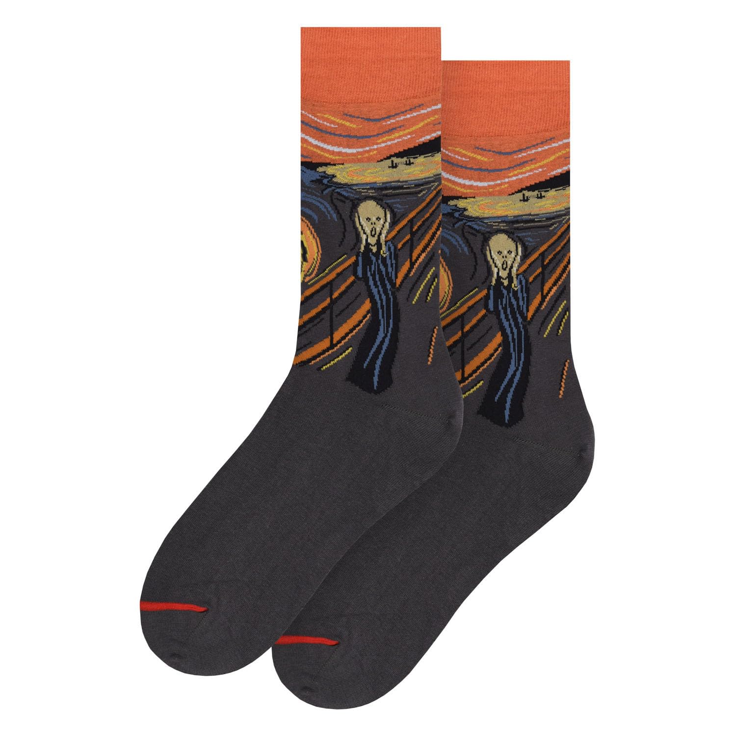 Musearta Unisex Orange The Scream Artist Edvard Munch Cotton Socks Size 11-14 Em-Tsc-06-46-49, 46-49