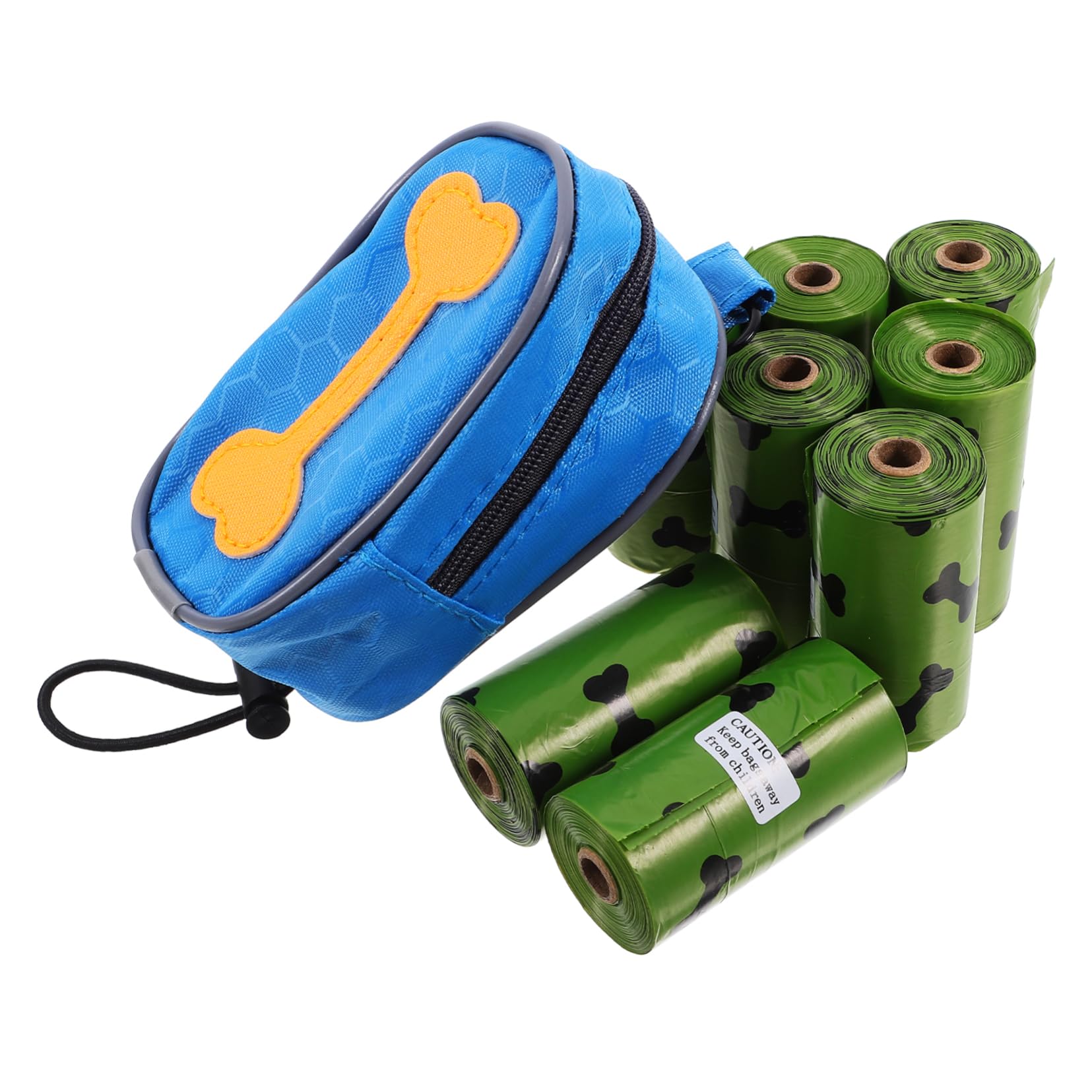 Toyvian 8 rouleaux Distributeur Portable de Sacs à Déjections Canines avec Zippé Oxford de pour Promenade et Accessoires Chien