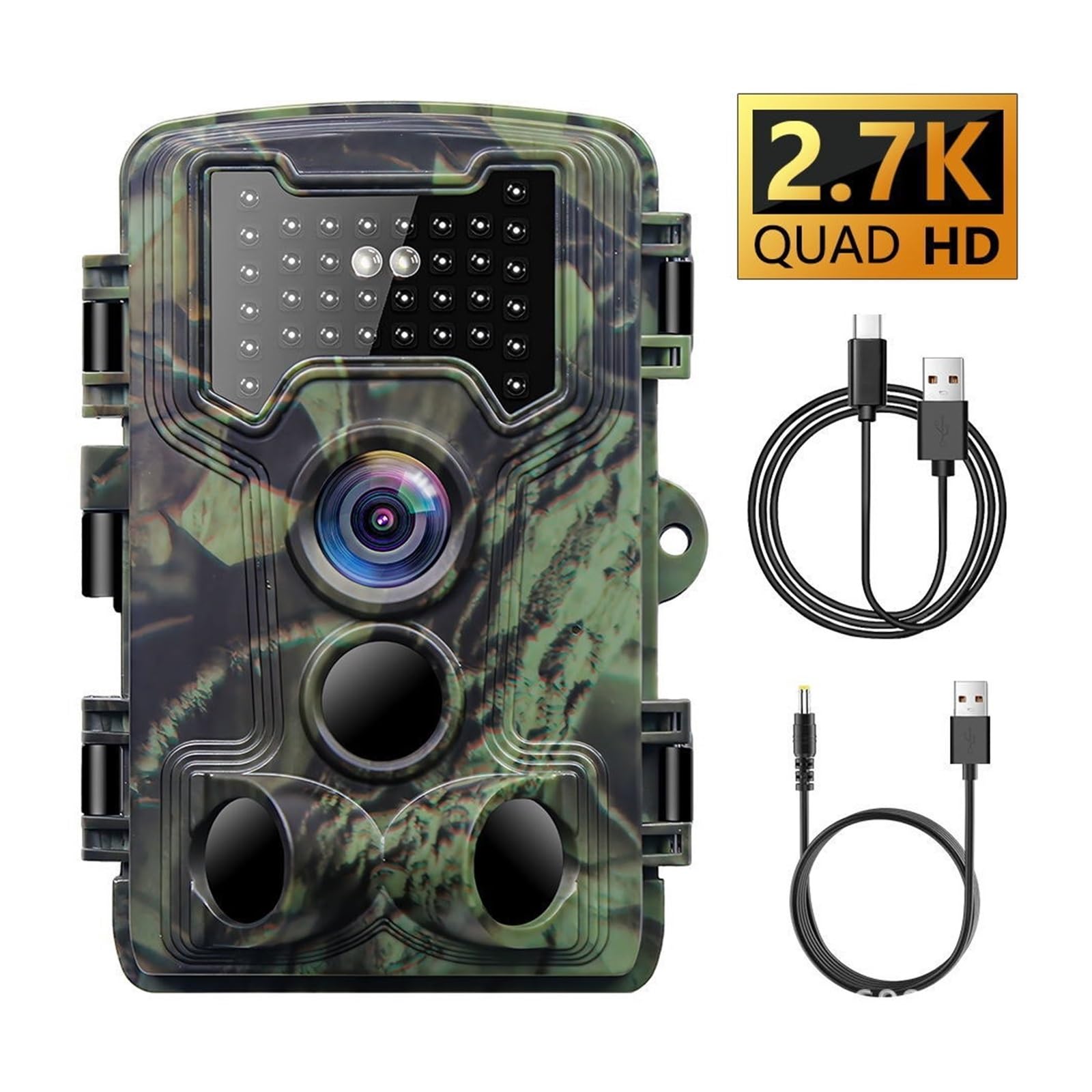 Kamera 58MP 2.7 Trail And Game Z Noktowizorem 3 Czujnik PIR IP66 Wodoodporna Zewnętrzna Myśliwska Na Podczerwień Aktywowana Ruchem(2.7K 32G)