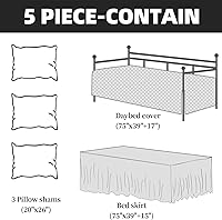 Vista 4 de HOMBYS Juegos de Fundas para Sofá Cama - Juego de Ropa de Cama para Sofá Cama con Costura de Diamante, Ropa de Cama Acogedora para Todas