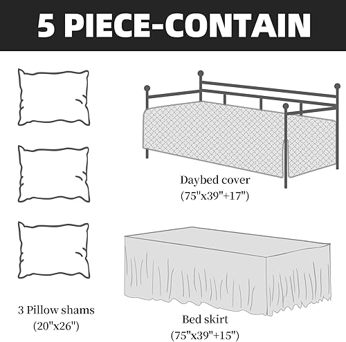 Vista 4 de HOMBYS Juegos de Fundas para Sofá Cama - Juego de Ropa de Cama para Sofá Cama con Costura de Diamante, Ropa de Cama Acogedora para Todas