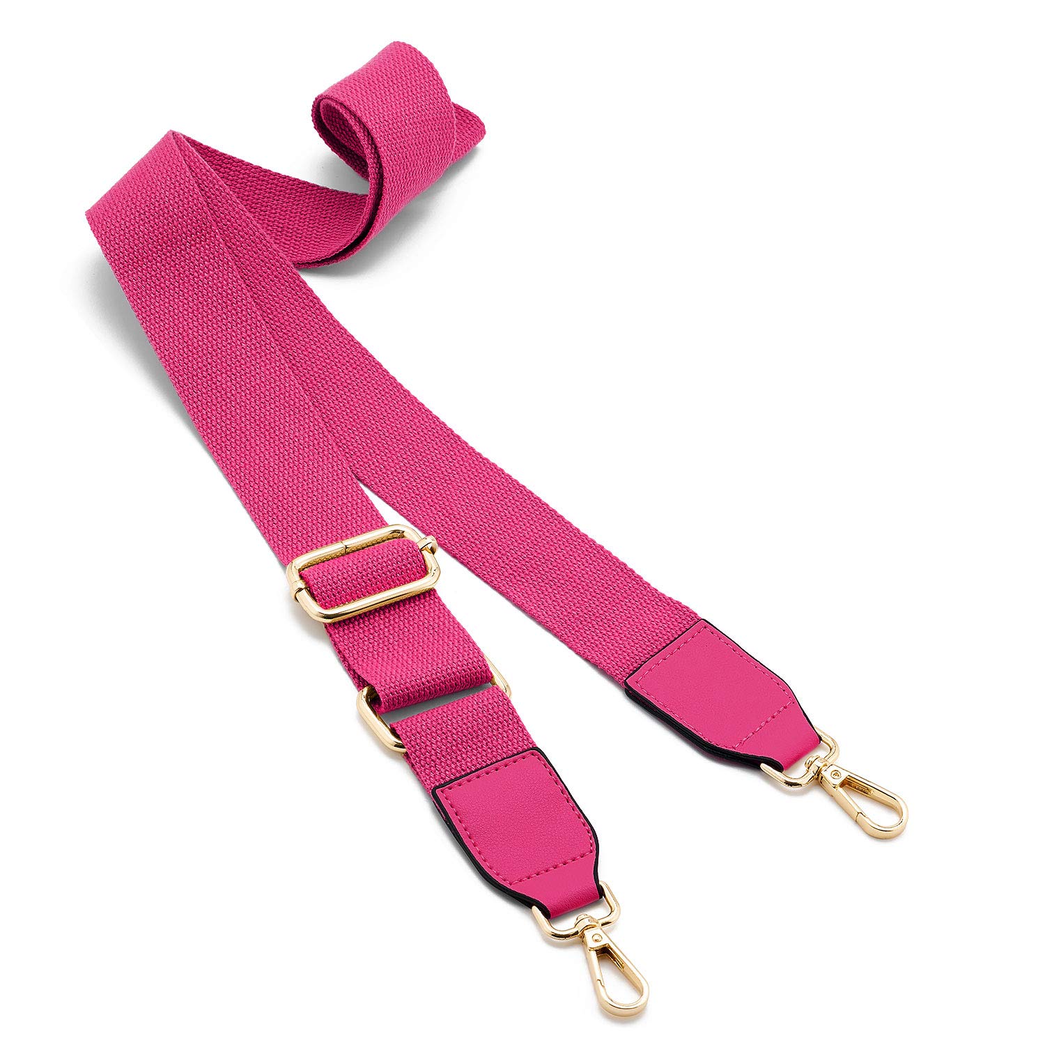 Donne ampie borse a tracolla, cintura di ricambio regolabile borsa cinghia in pelle tela borsa lunga sostituibile per borsa Crossbody (pelle-rosa rosso)