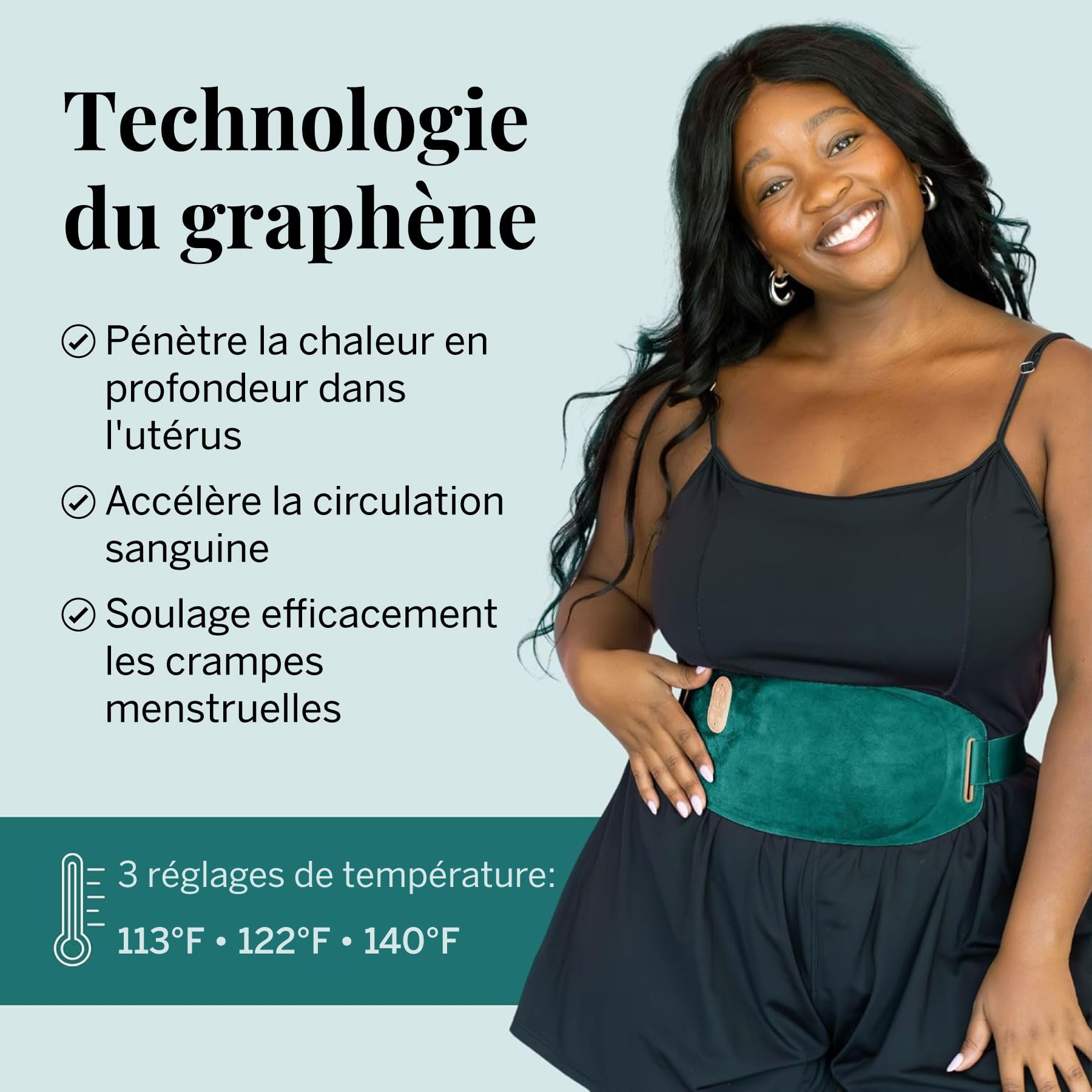 Pixie – Coussin Chauffant Menstruel pour Crampes – Plus Fin et Portable – Invisible sous Vêtements – Meilleure Ceinture Chauffante Portable – Soulagement des Douleurs Menstruelles pendant des Heures