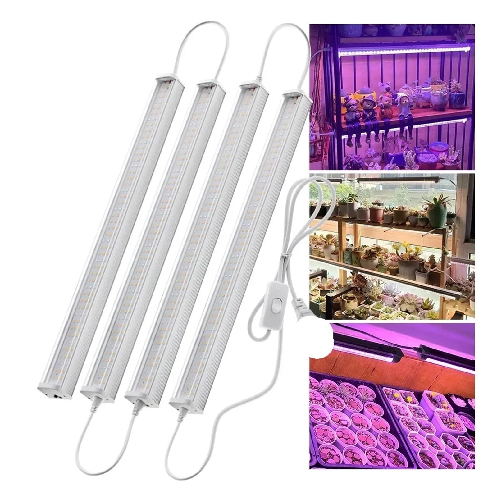 Lámpara de Cultivo, Luces LED de Cultivo de Espectro Completo for Plantas de Invernadero, lámparas de Cultivo sin Suelo, Flores Vegetales, luz de Relleno, 1/2/4/6 Uds.(4000K-6PC)