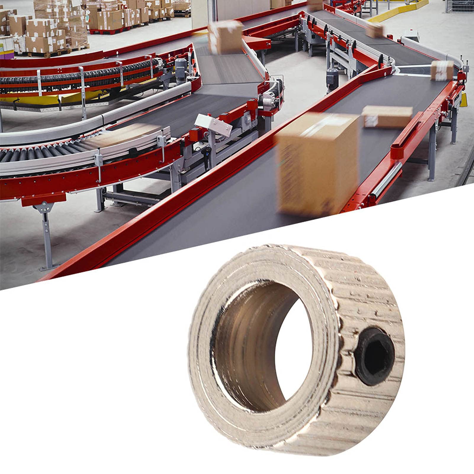 flexman 10Pcs Carbon Steel Shaft Collar, Electroplate Ferronickel Shaft Lock Collar Ring with Hex Wrench for Locks Wheels and Steel (Latte Style 6.1mm)