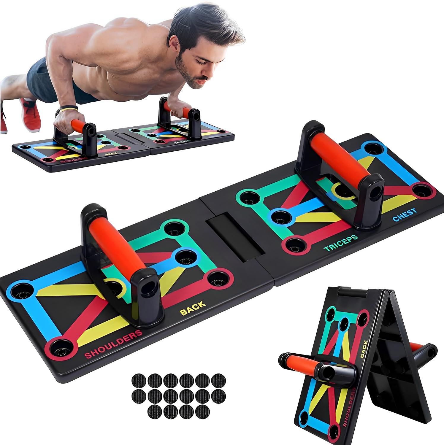 Amazon | プッシュアップバー 腕立て伏せ ボード一体型 折りたたみ式