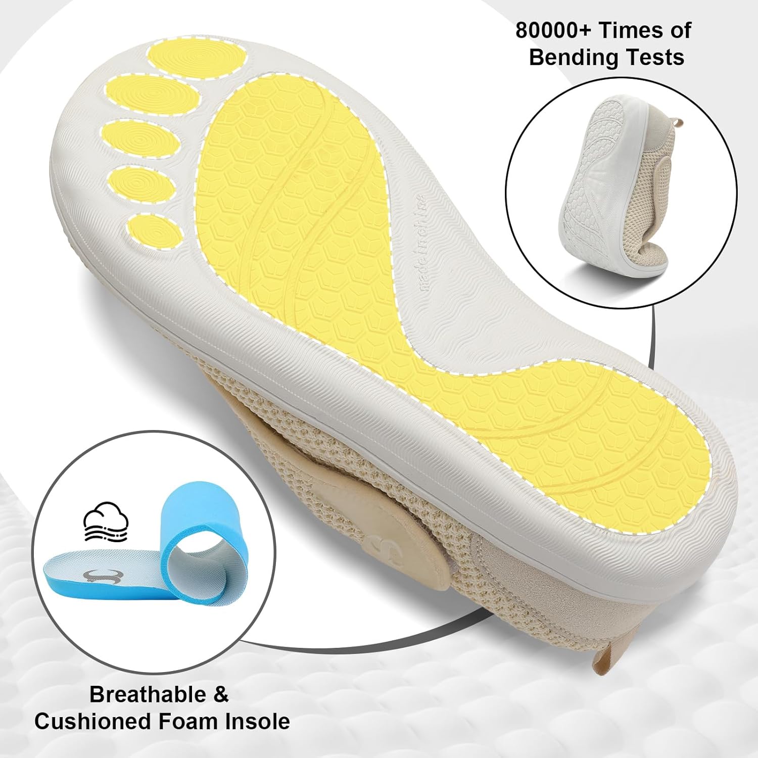 Womens Walking Shoes Comfortable Wide Diabetic Shoes Adjustable Elderly Neuropathy Bunion Swollen Feet Nursing Shoe Breathable Indoor Outdoor Flat Slippers - Image 4