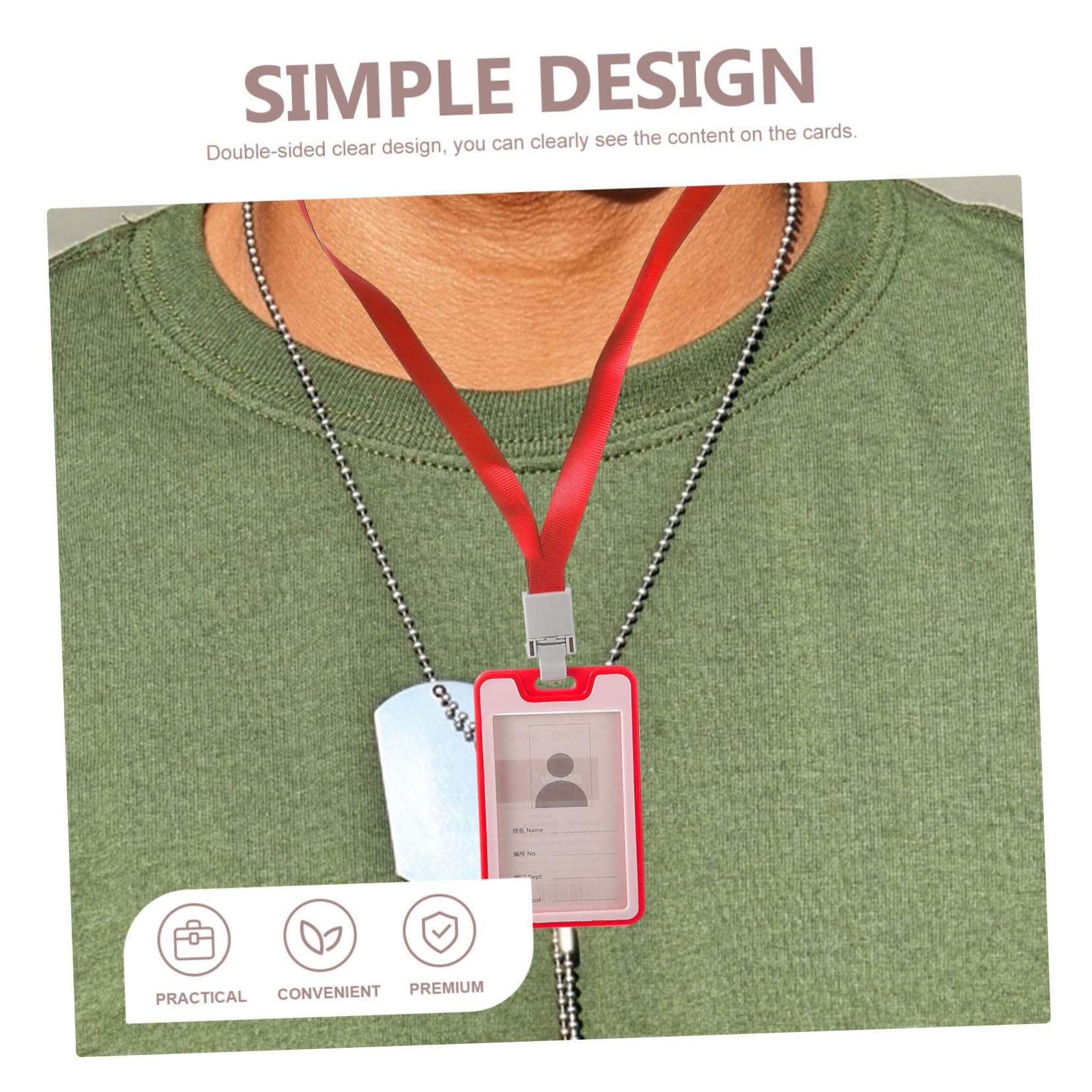 NUOBESTY 50pezzi Portadocumenti Con Cordino Custodia Trasparente Per Badge Id Porta Carte Per Ufficio e Eventi Leggera e Resistente Per Lavoratori e Studenti