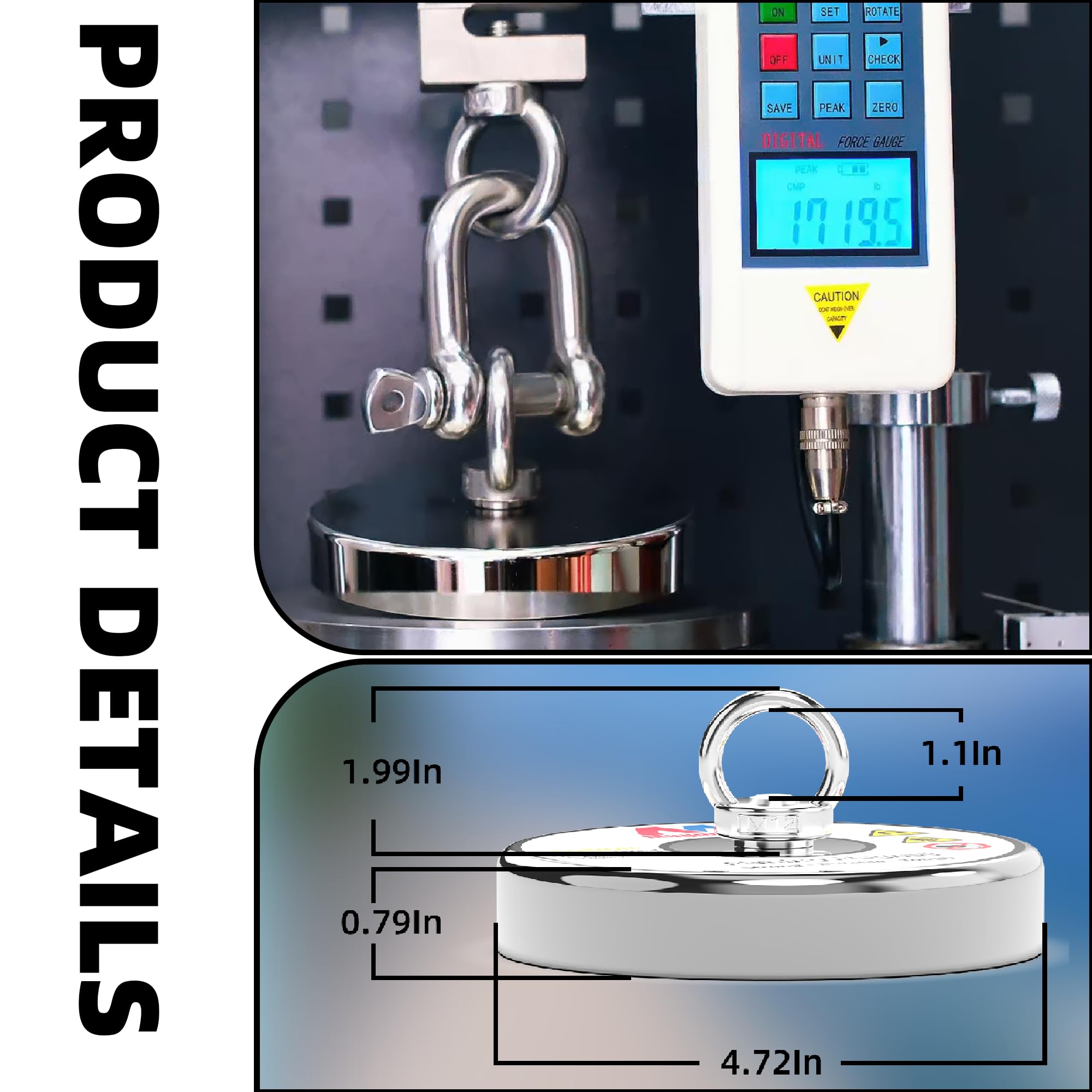 Magnetpro 770 kg, kompletny zestaw magnesów przychodzących, jednostronny magnes wędkarski, zawiera silny magnes neodymowy, trwała linka o długości 20 m, karabińczyk, rękawiczki, haczyk i torbę do