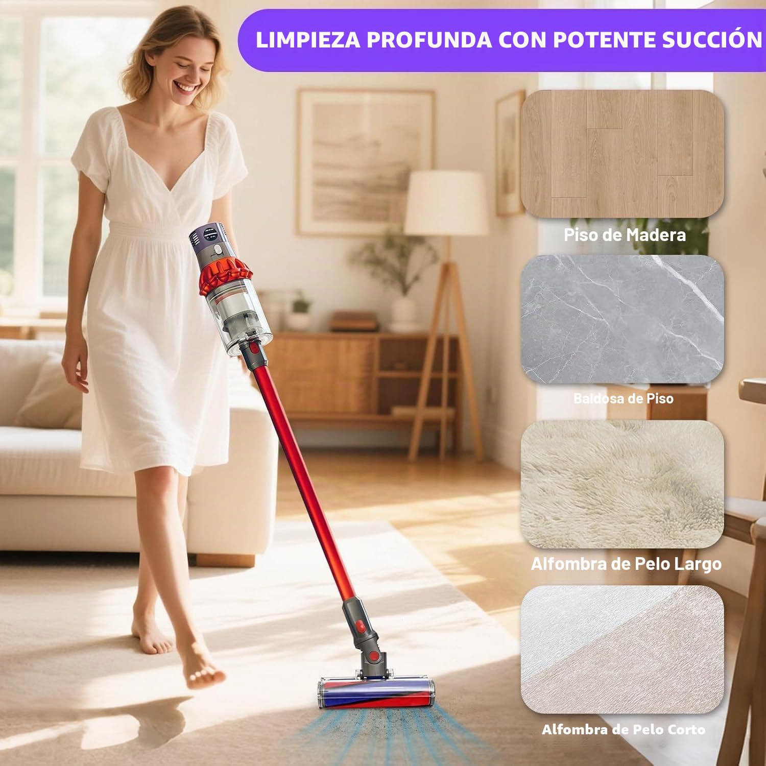 Cabezal limpiador de rodillo suave para aspiradoras inalámbricas Dyson V7 V8 V10 V11 V15 SV10 SV11 SV12 SV14