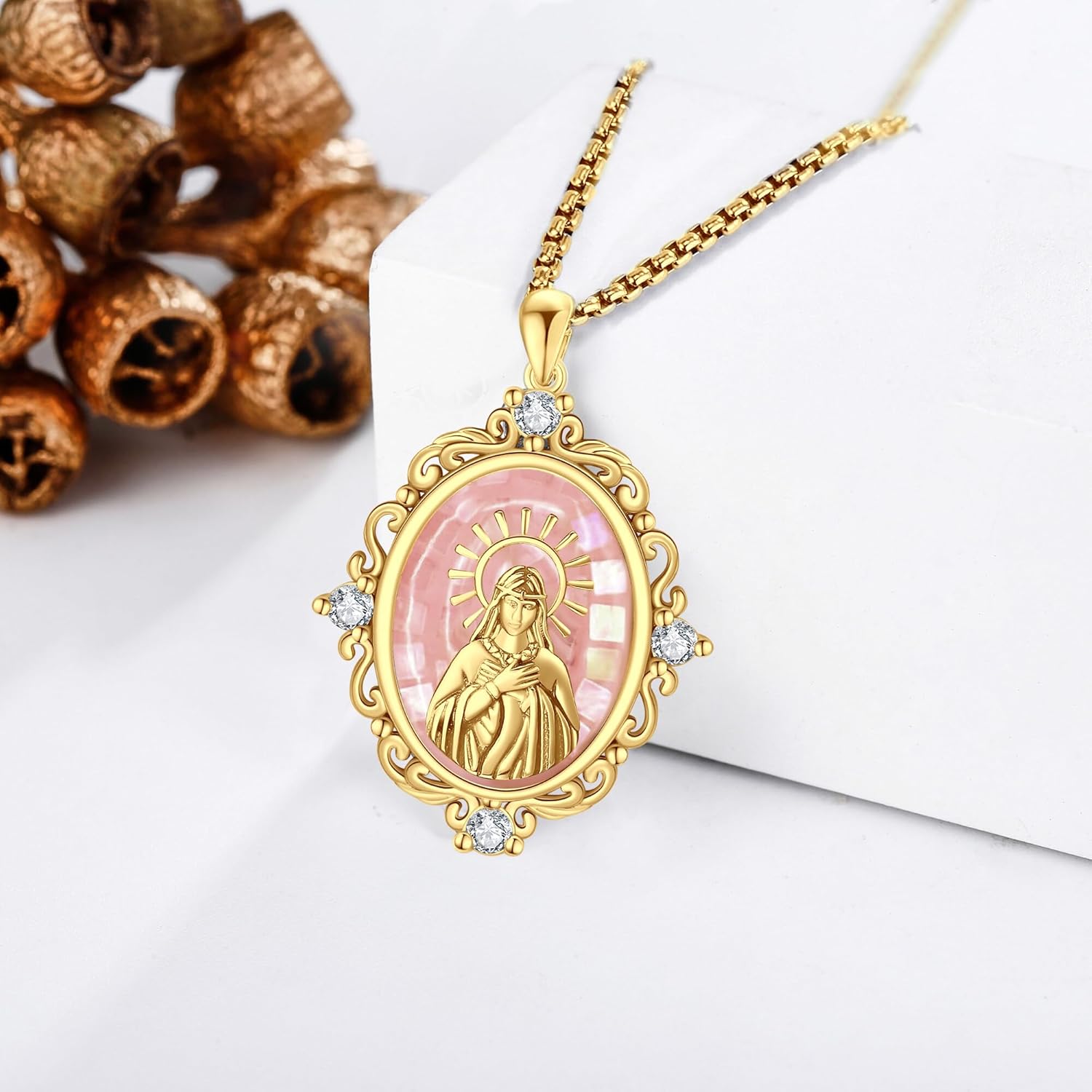ONEFINITY Virgin Mary Necklace 925 Sterling Silver Virgen de Guadalupe Necklace Christian Jewelry for Women - Image 2