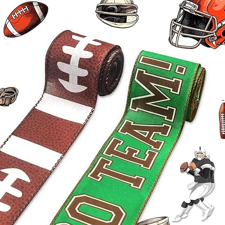 ABTOLS Football Homecoming Mum Accessories, 2 Rolls 10 Yards
