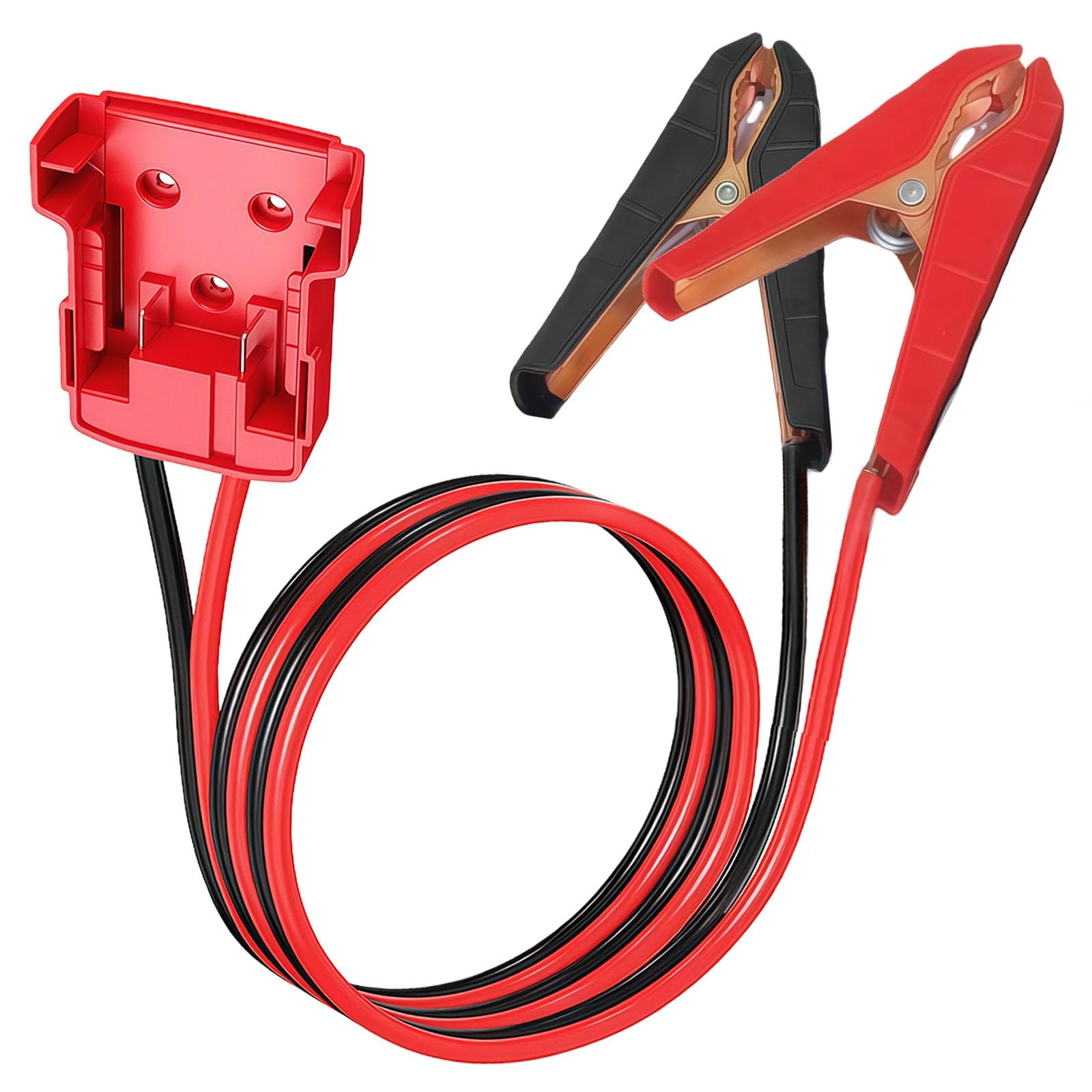 Jumper Cables with Adapter Compatible with Milwaukel Mi8 18V Battery Jumper Starter, 2ft 8AWG Automotive Booster Cables, Silicone Wire 392°F Heat Resistant for Car Jump Starting Tool Battery