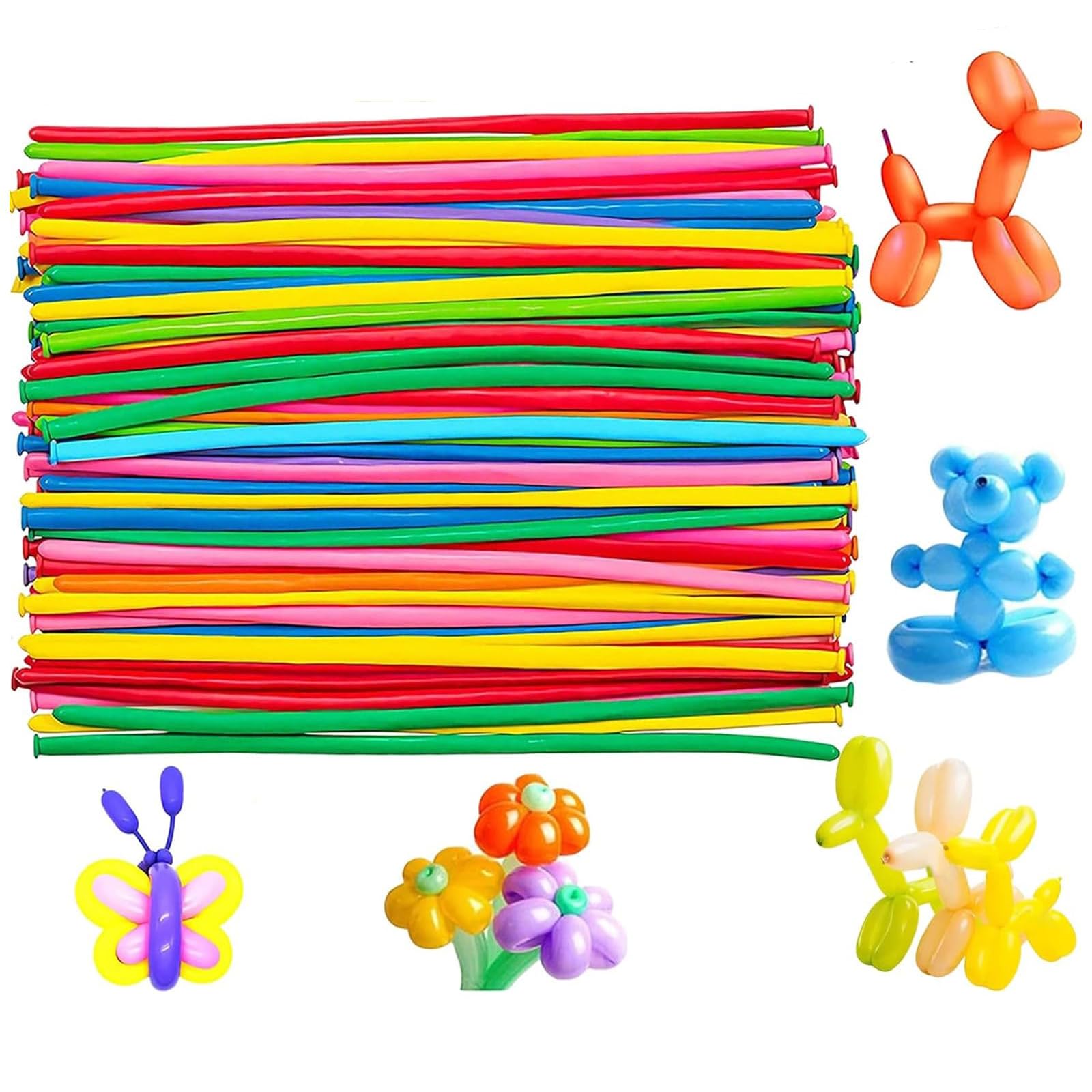 YOUYIKE 100 stuks modelleerballonnen, lange ballonnen om te