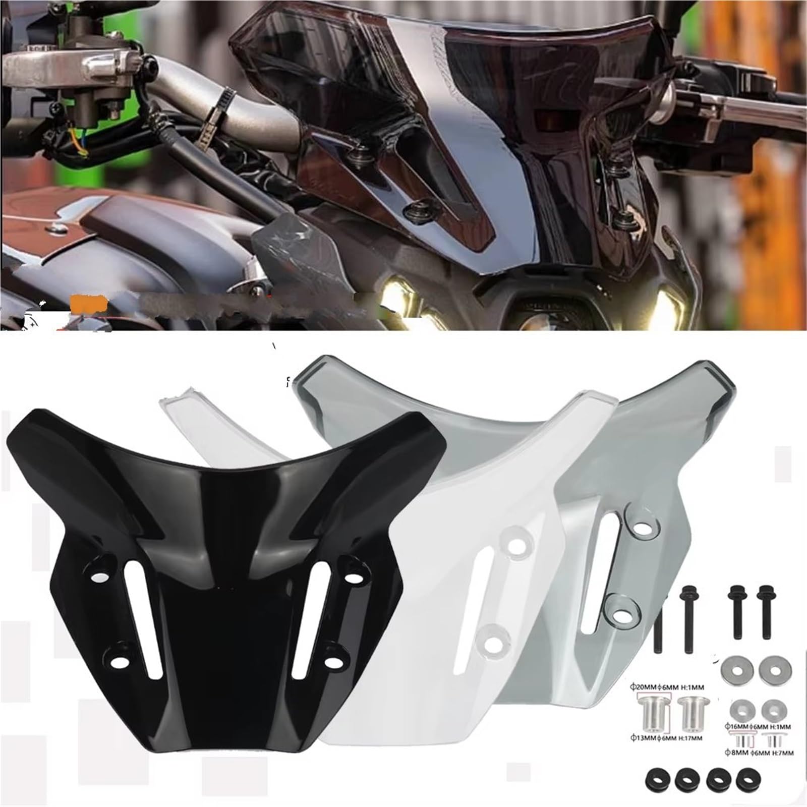 Amazon | オートバイ用フライスクリーン For MT09 SP For FZ09 2021