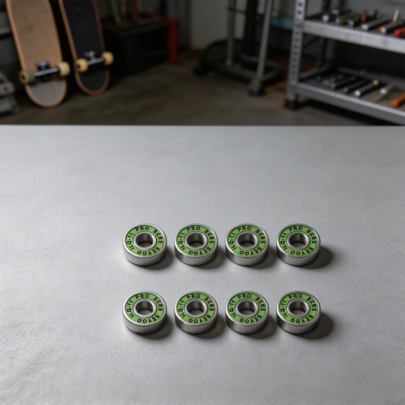 Rodamientos 608RS ABEC-9 ILQ-11 acero cromado 22mm para patines eje 8mm 8 unidades