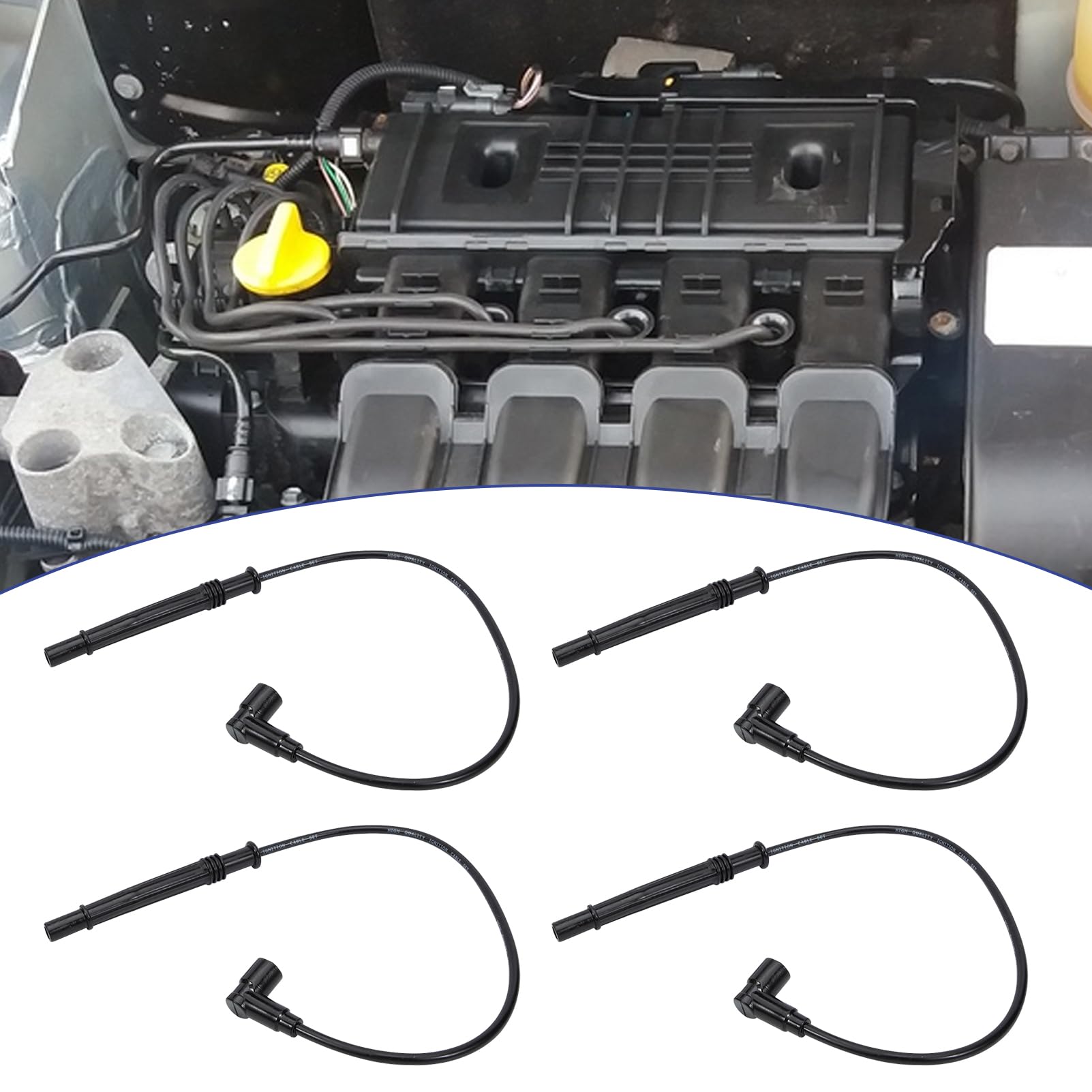 4x Zündleitung für Renault Clio 2 Twingo 1 Twingo 2 Kangoo Zündleitungen zündkabel Twingo I II 0300891604 8200713680