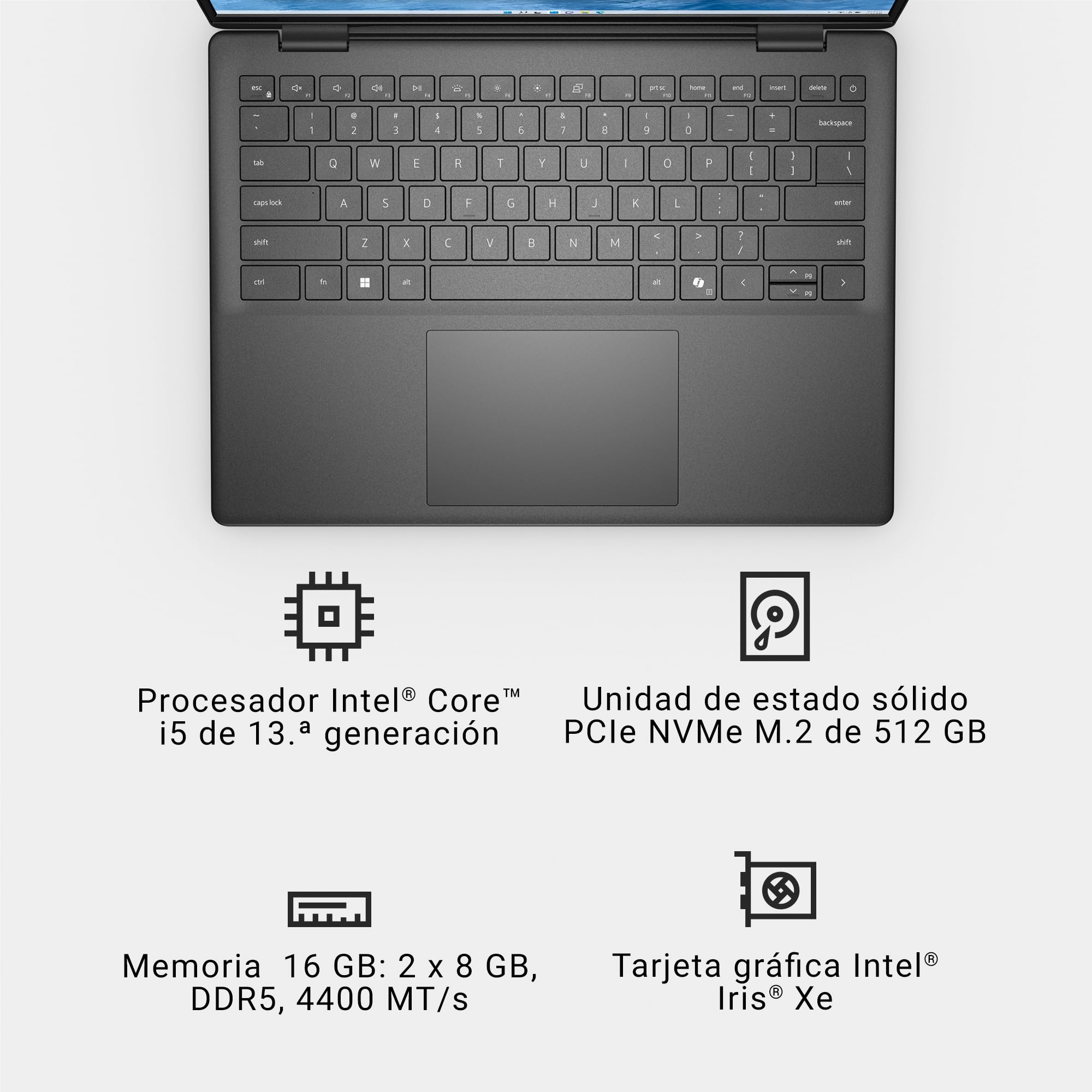 DELL 15 Portátil DC15250 – 15,6" FHD 120Hz, Intel Core i7-1355U, Gráficos Intel UHD, 16GB RAM, 512GB SSD, Webcam HD, Windows 11 Home, Teclado QWERTY Español, Color Negro — view 73