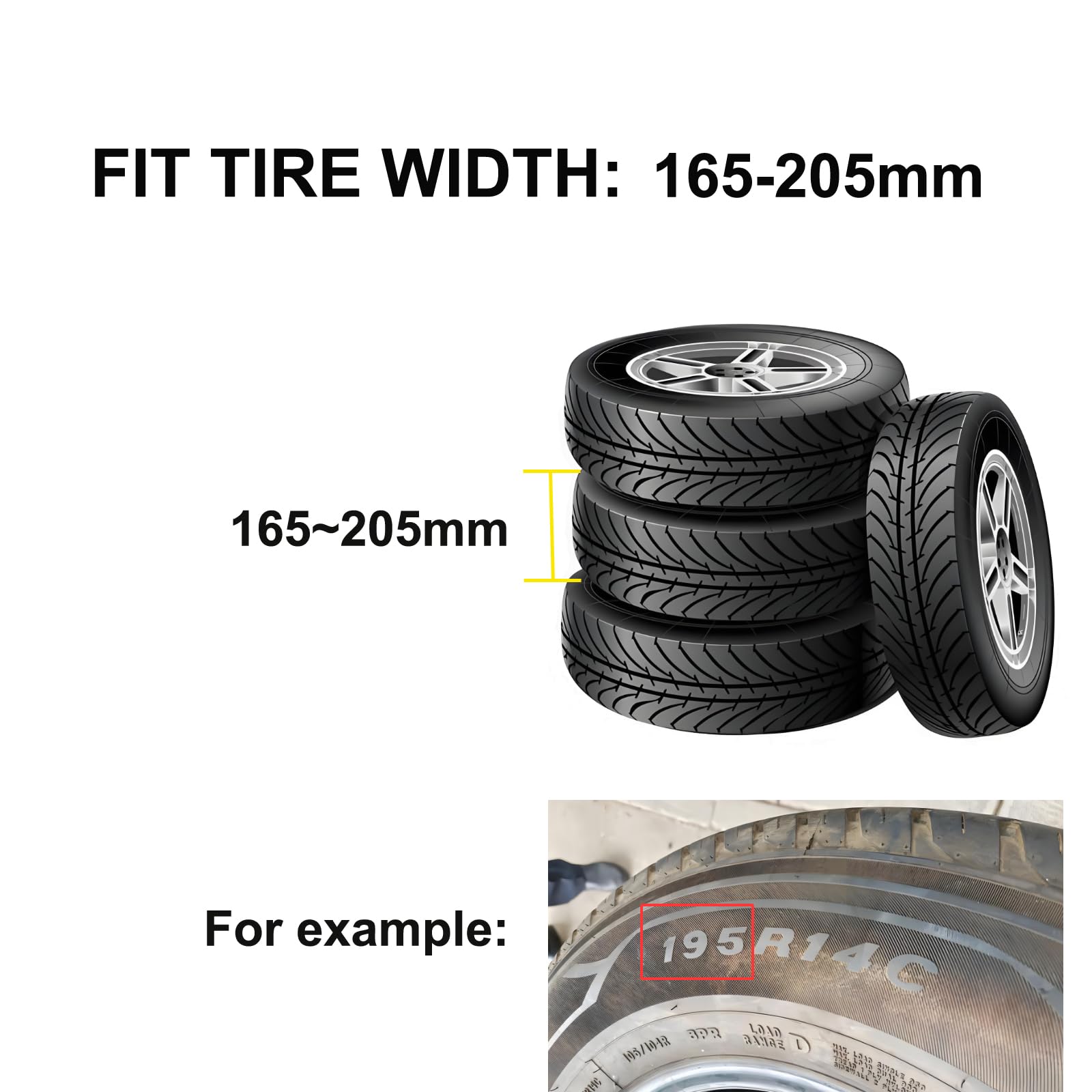 Lot de 8 chaînes à neige antidérapantes en acier pour pneus de voiture - Pour urgence, neige, glace, boue, sable, sol - Convient pour une largeur de pneu de 165 à 205 mm