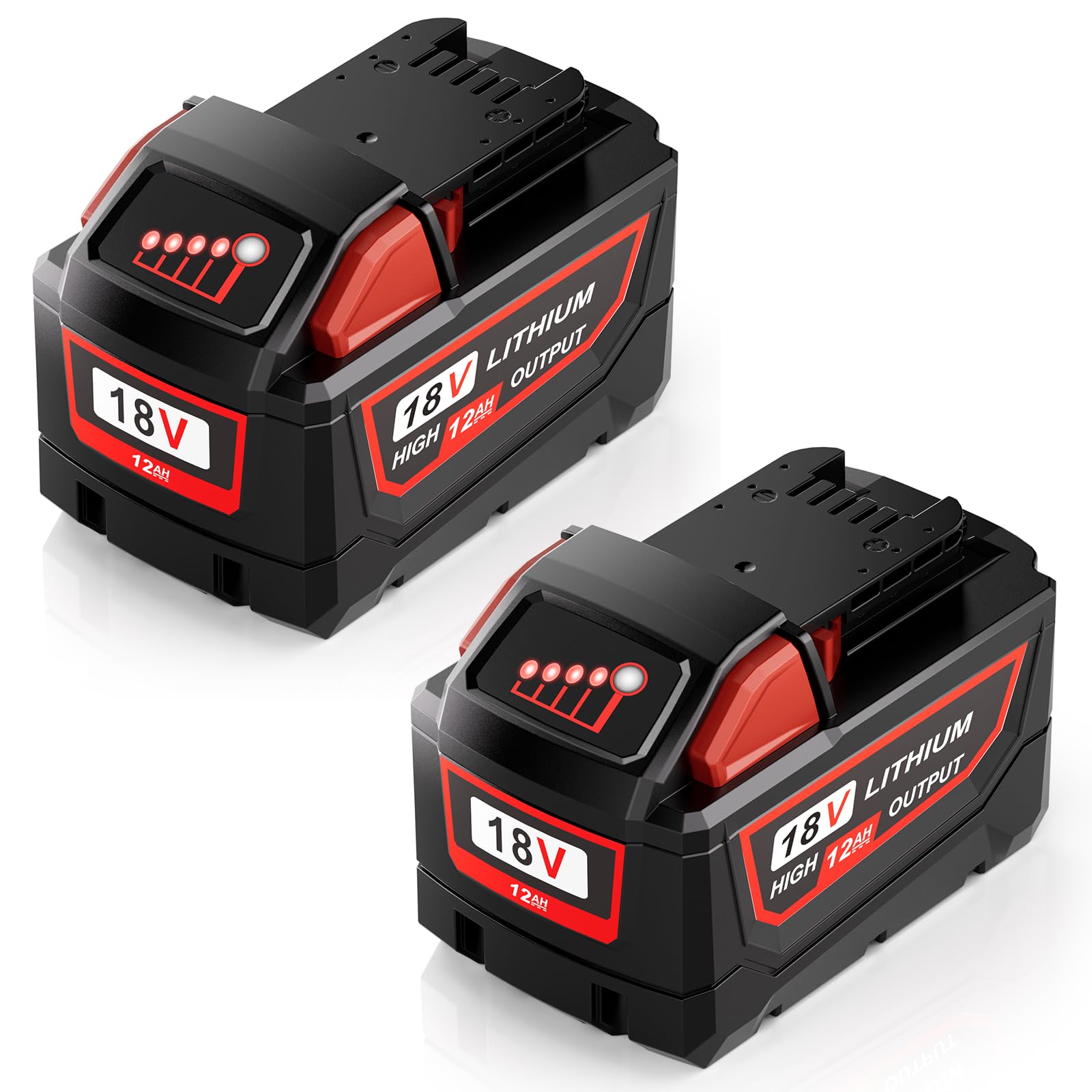 M2CSMK High Output 12.0Ah Replacement for Milwaukee M18 Battery 48-11-1890 48-11-1880 48-11-1860 48-11-1852, M18 Battery Compatible with All Milwaukee 18V Cordless Power Tools (2 Pack)
