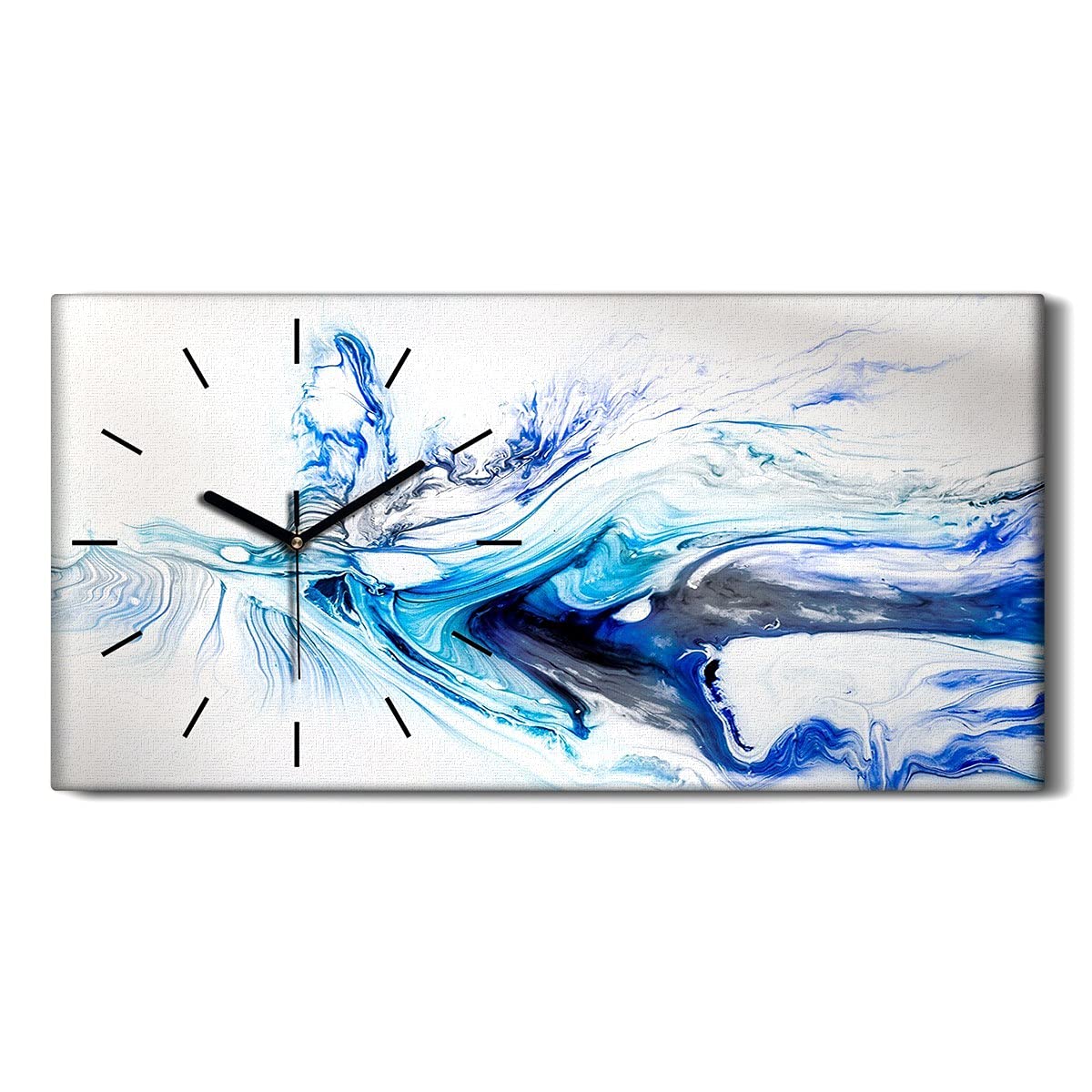 Horloge sur toile peinte à la main 60x30 : l'excellence de l'art moderne abstrait