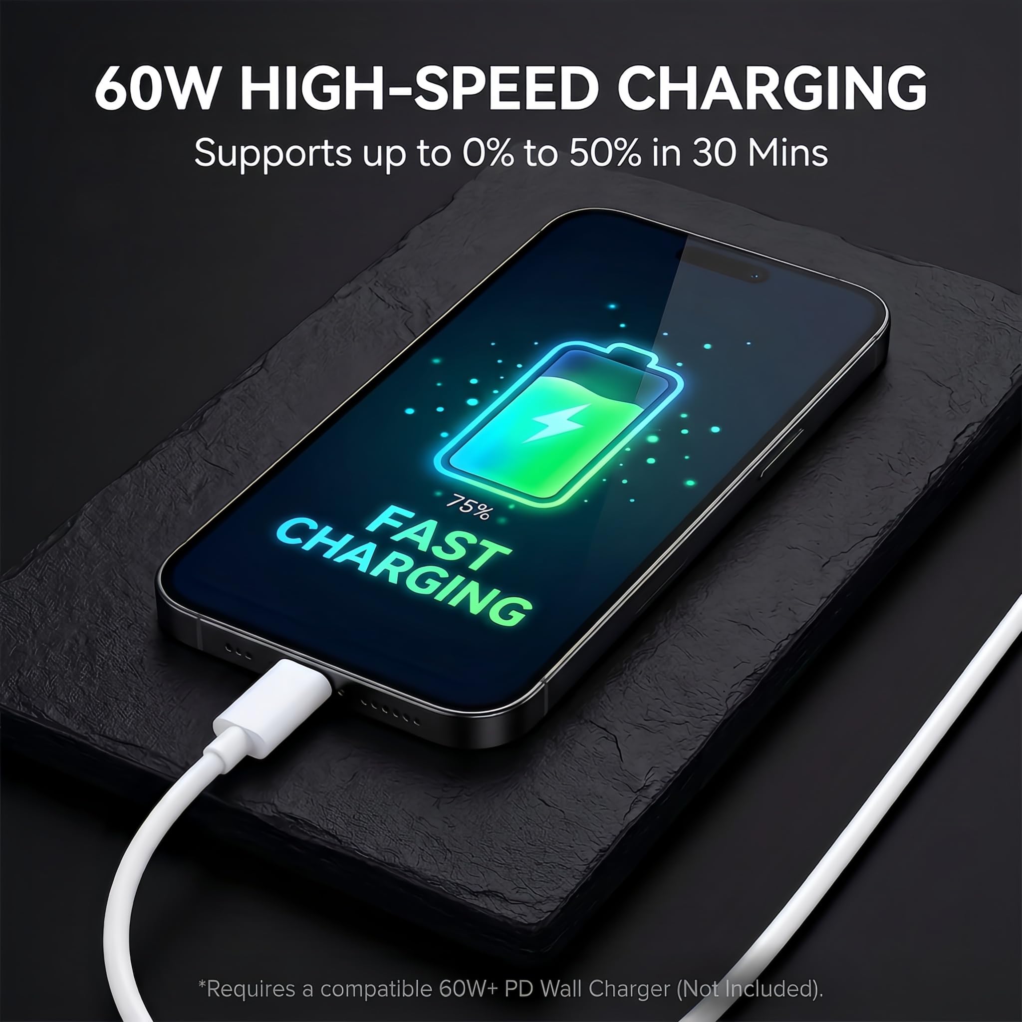 TZBAY Paquete de 4 cables de carga rápida USB-C a C de 60 W, cable de carga rápida tipo C a C para iPhone 17, 17 Air, 17 Pro, 17 Pro Max, 16,16 Plus, 16 Pro, 16 Pro, 16 Pro Max, 15, Pad Pro, Galaxy