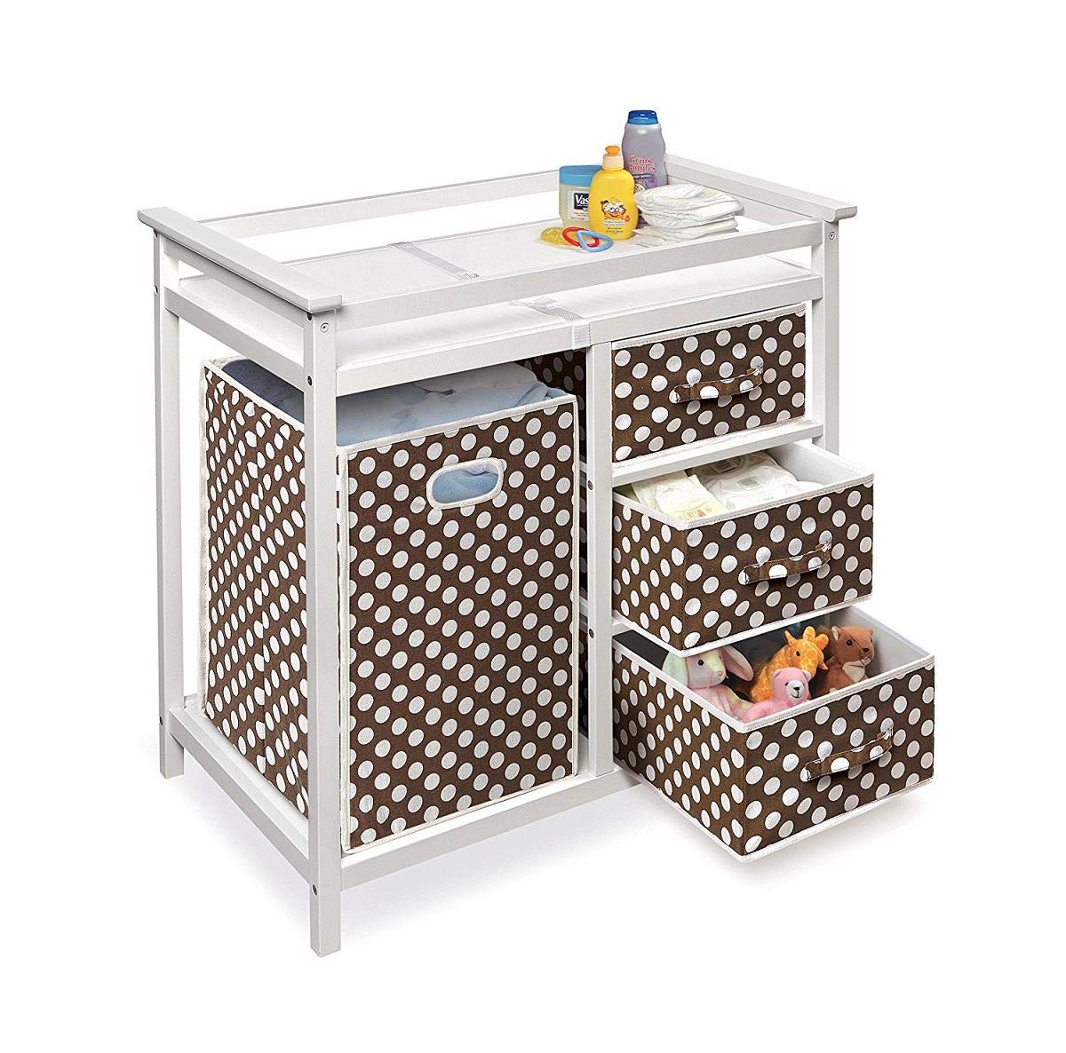 changing table with laundry hamper