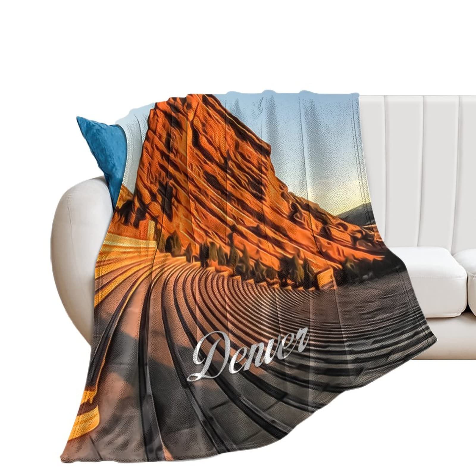 Couverture lit microfibre chaude flanelle Denver 127x152 cm pour canapé