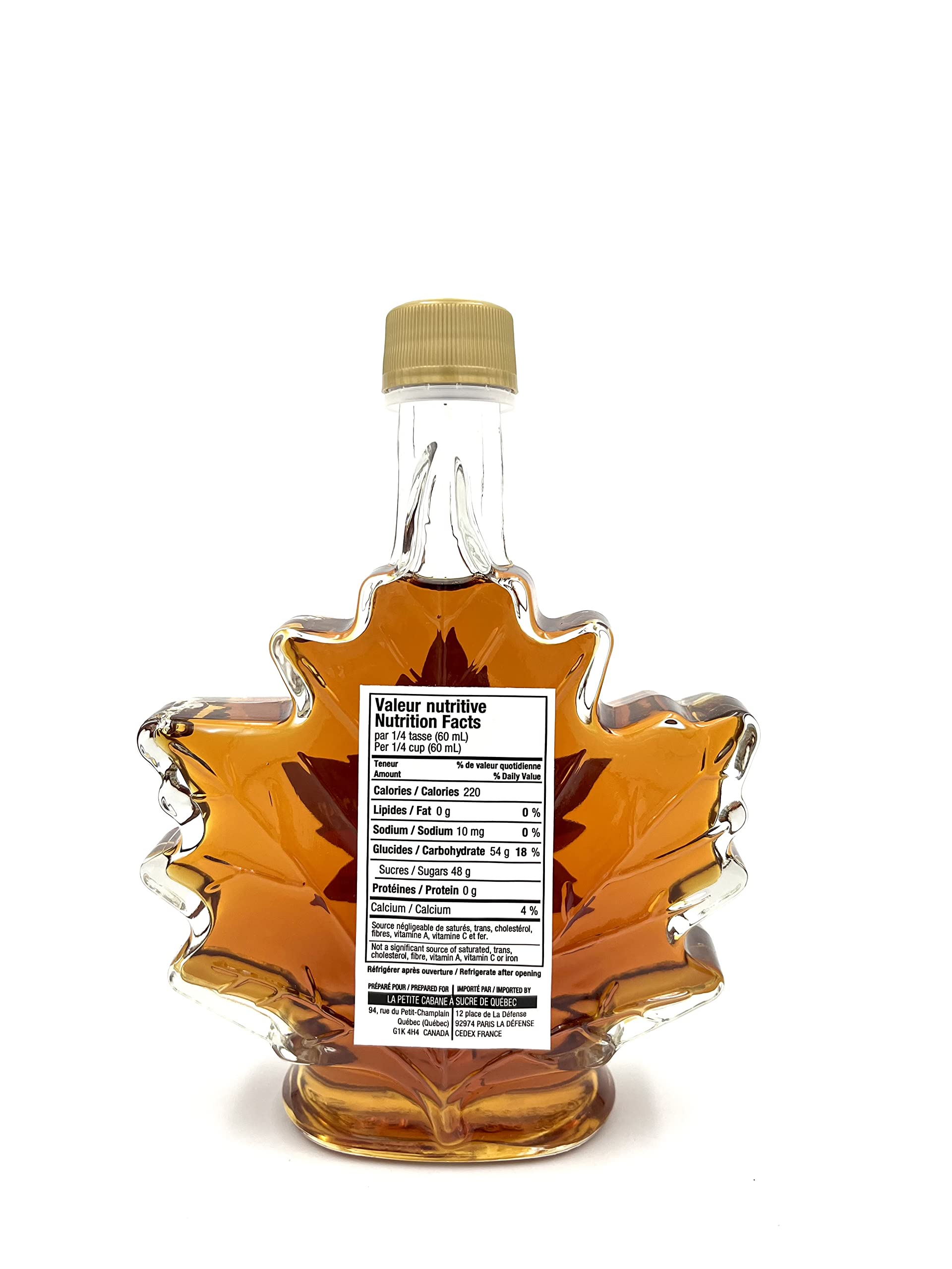 Sirop d'érable ambré bouteille feuille - 100 ml - pur à 100% - Les trésors d'érable