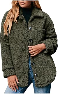 Baiomawzh Fleece Jacket Women's Long Classic Fit Plush Jacket Fleece Zip Transition Jacket Teddy Fleece Jacket Warm Lined Faux Leather Jacket Thick Lightweight Wool Coats Coat