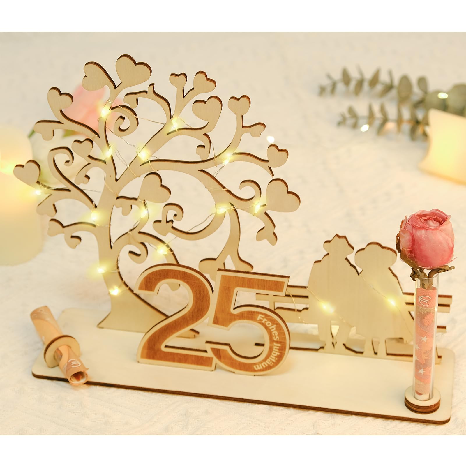 ARTREE Hochzeit Geldgeschenk Holz Geschenke zur Hochzeit
