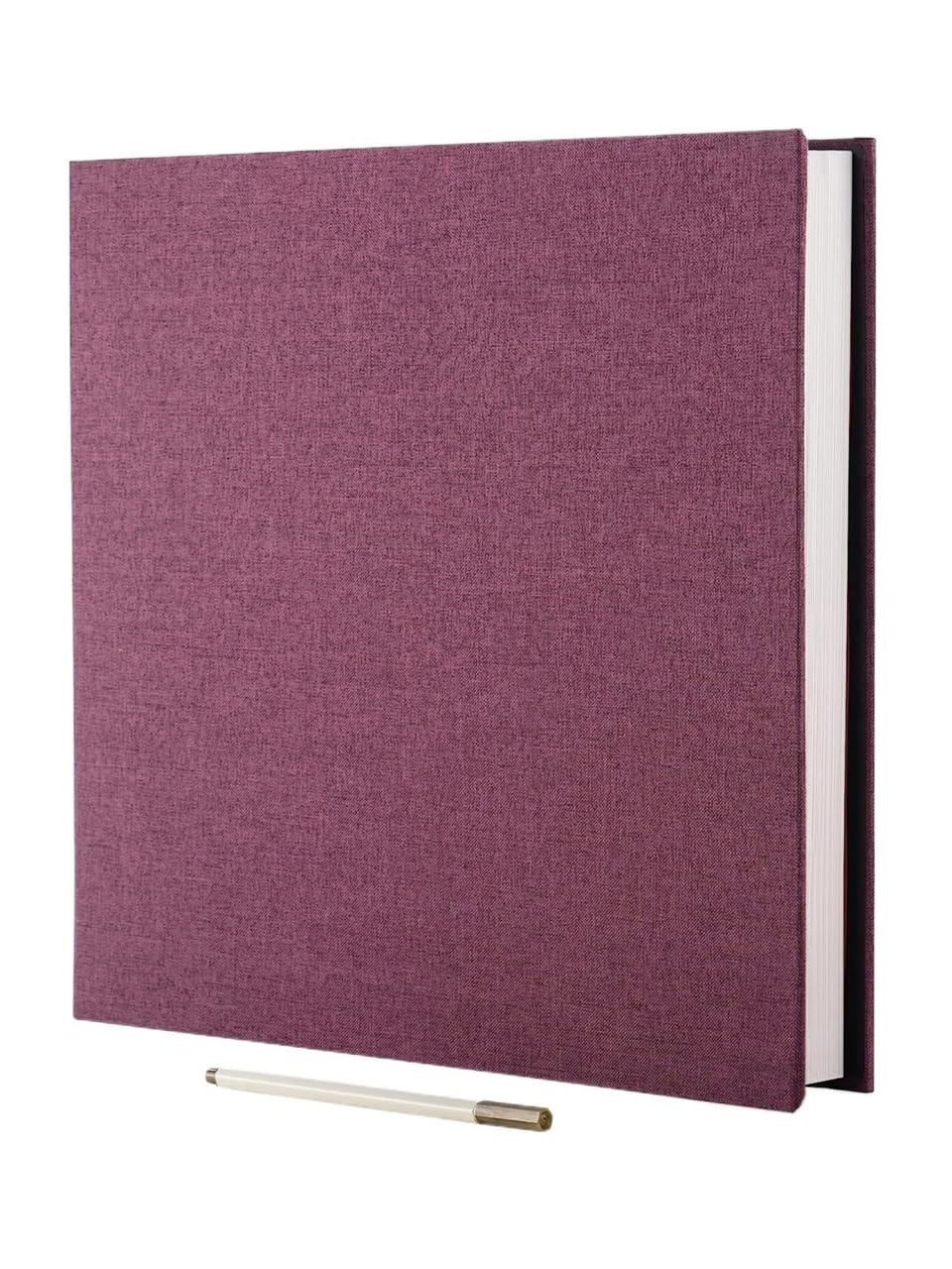 1pc Linen Photo Album Self Adhesive Scrapbook For 2x3 4x6 5x7 8x10 Pictures DIY Book(Purple-A)
