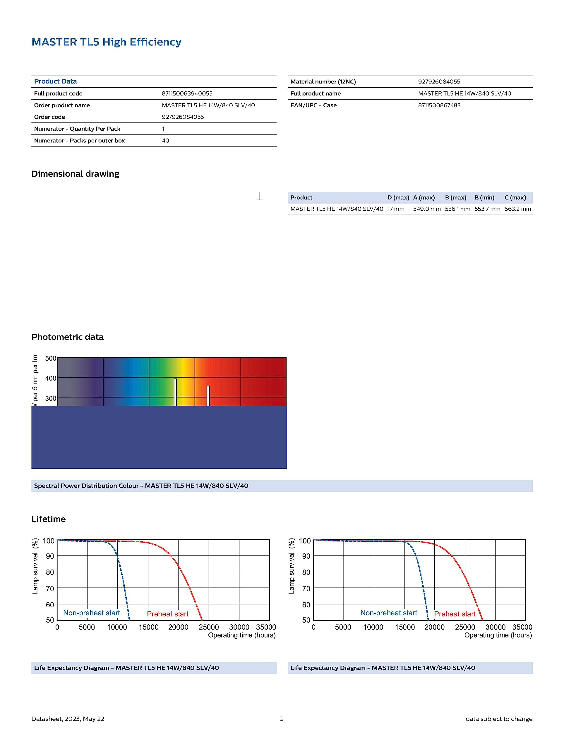 Image secondaire de Tube Fluorescent Master Tl5 He - 14 W - Philips