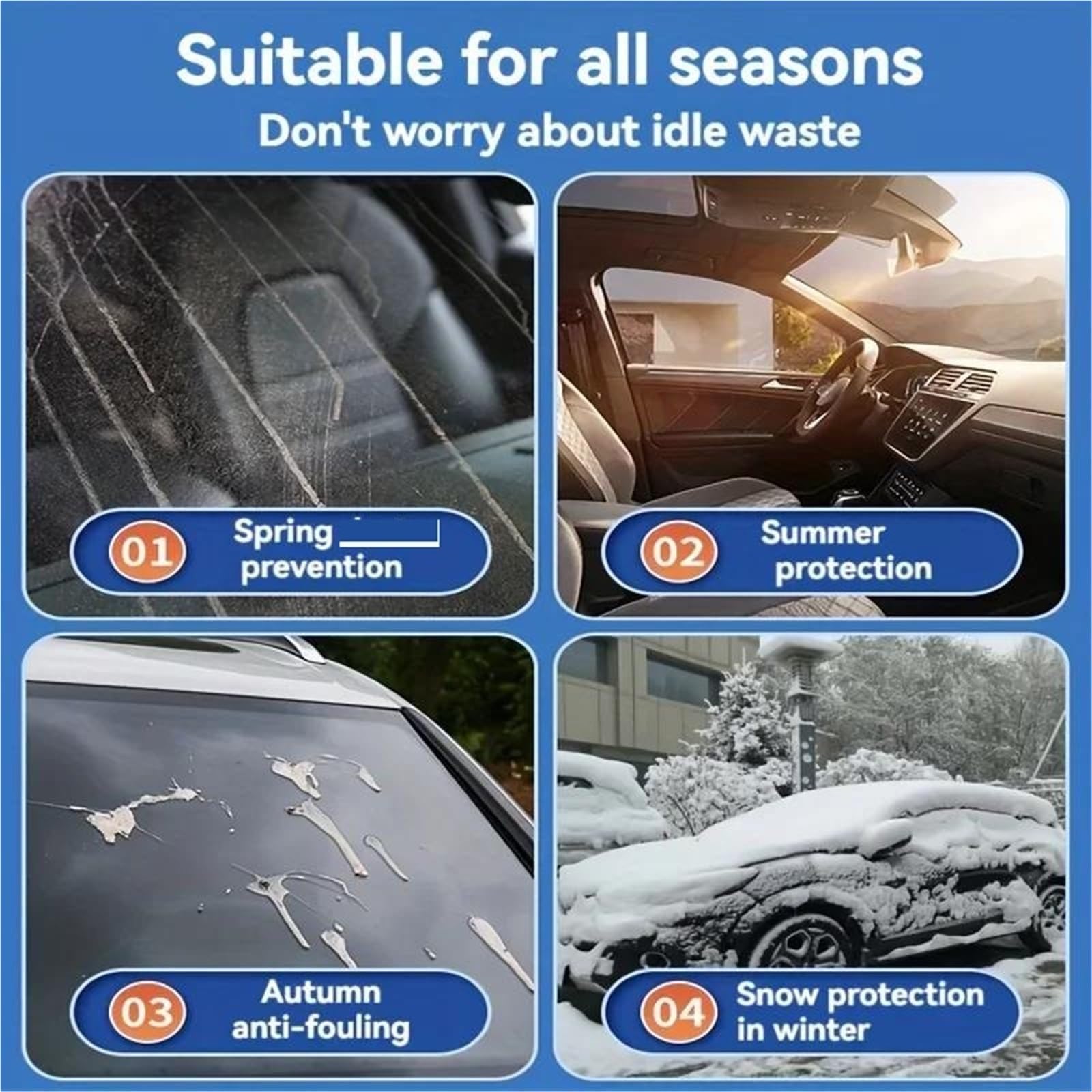 Copertura Parabrezza per Neve E Ghiaccio Parabrezza per Auto Parasole per Neve Protezione per 4 Stagioni Protezione per Finestrino Anteriore