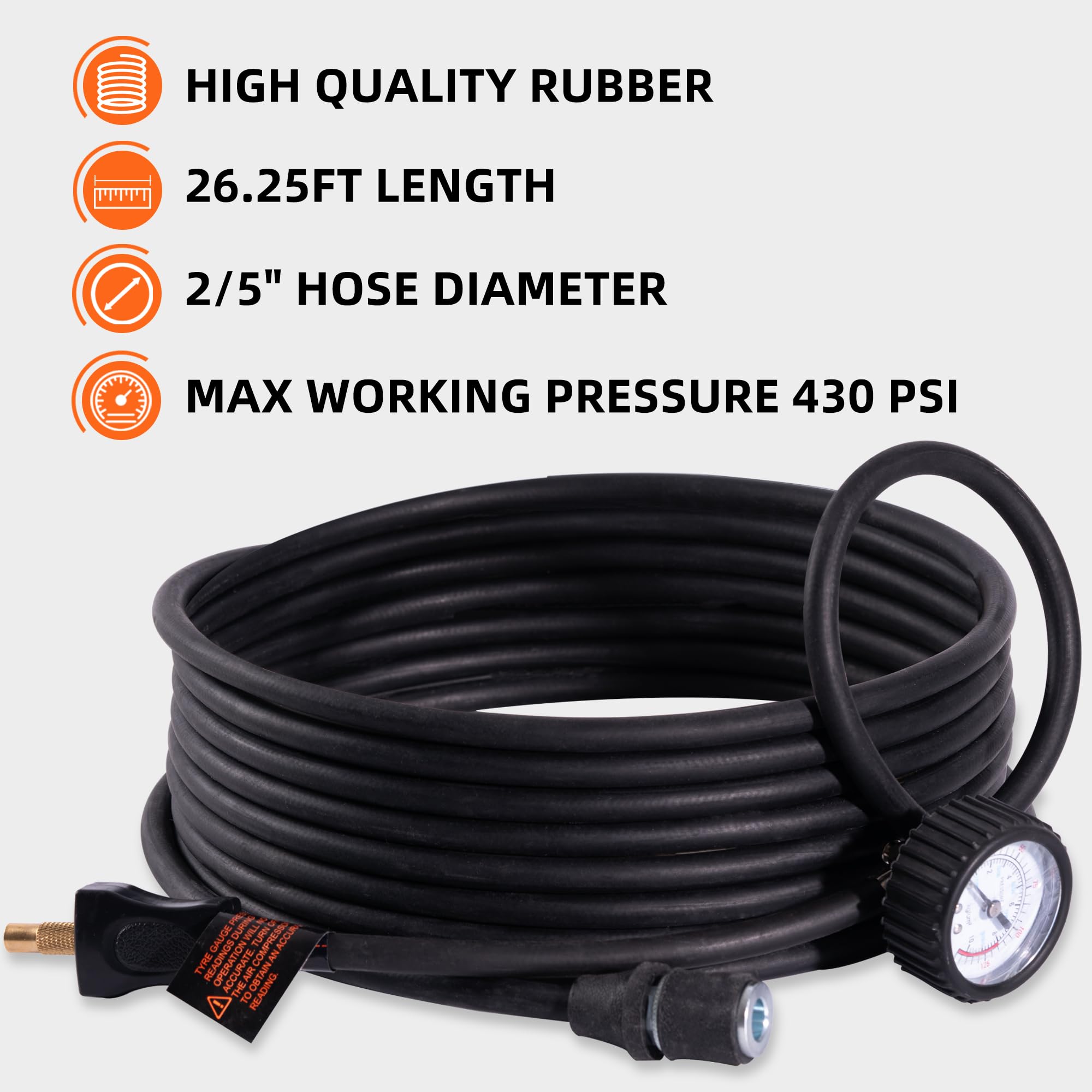 Zircon 25-Foot Accessory Hose – Replacement For WL 25 Electronic Water Level, Includes Connector, Expandable Up To 100 Ft