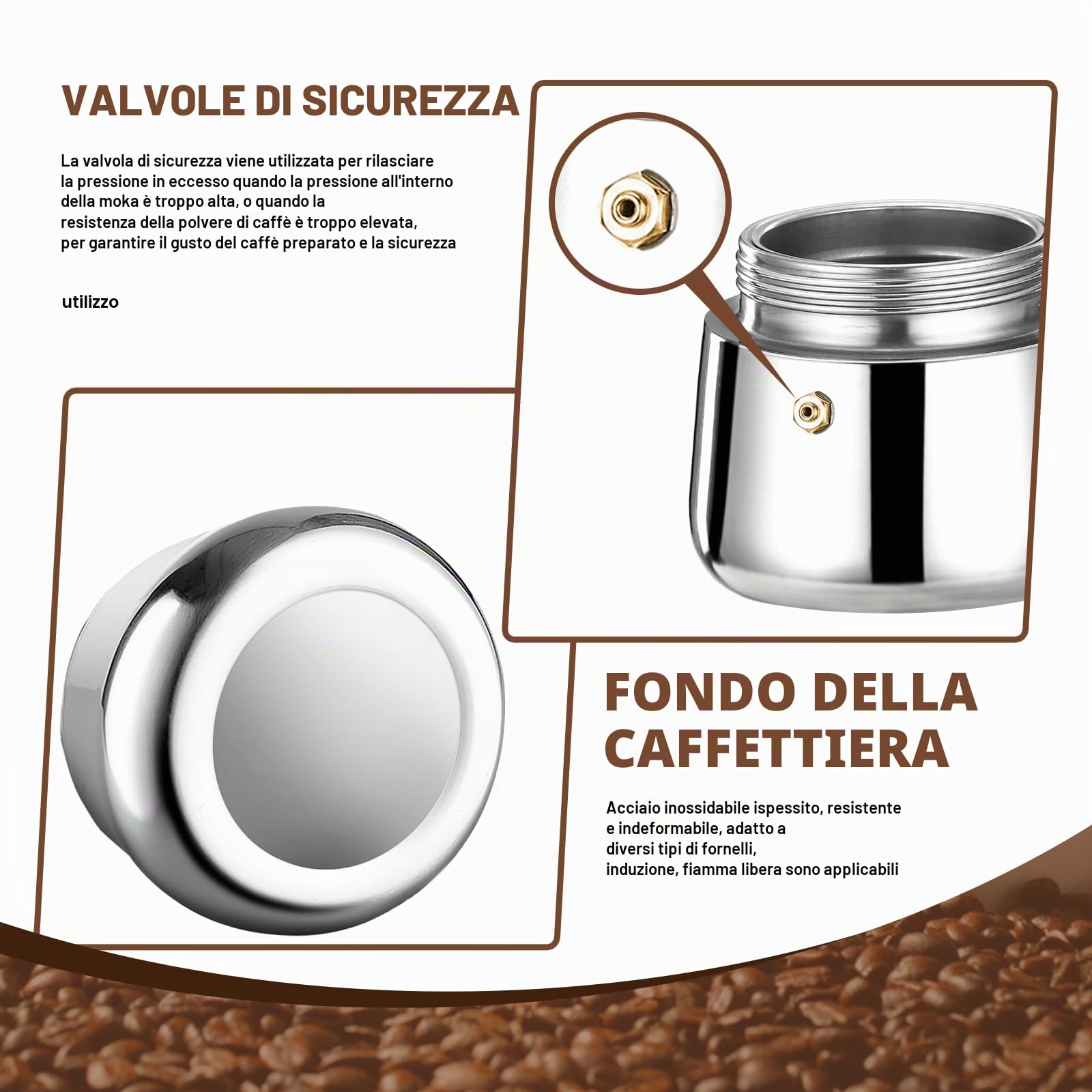 12 Tazze Stovetop Espresso Maker Moka Pot Espresso Maker in acciaio inox Percolator Italian Coffee Maker Capable Mocha Coffee Machine Cafe Classic Maker for Home & Camping 600ml 20oz