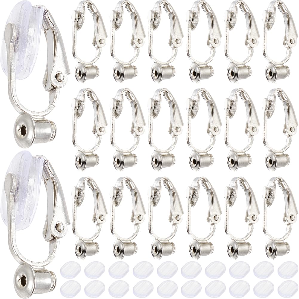 Lot De 36 Convertisseurs Boucles D'Oreilles à Clips Or - Clips Non Percées Avec Coussinets Silicone - Pour Fabrication Bijoux