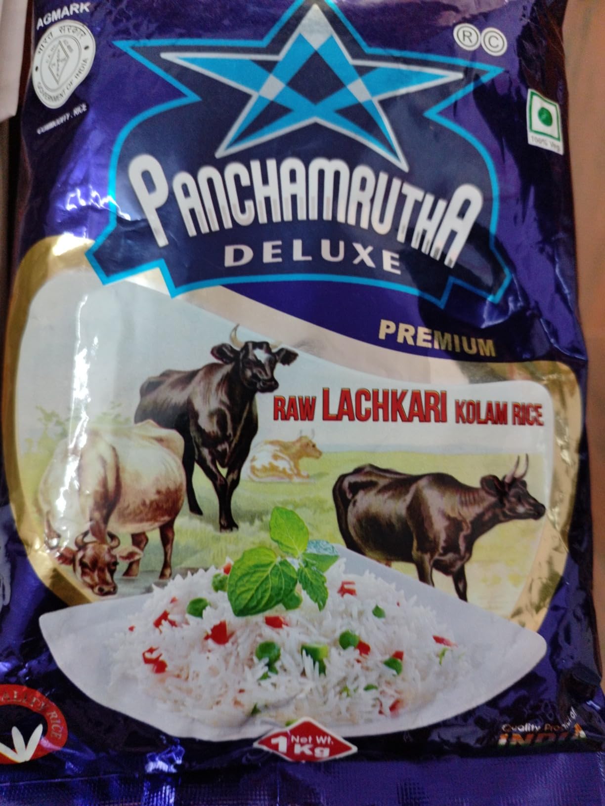 Colam Rice PANCHAMRUTHA DELUXE Raw Lachkari Kolam Rice 12 Months Old Natural ...
