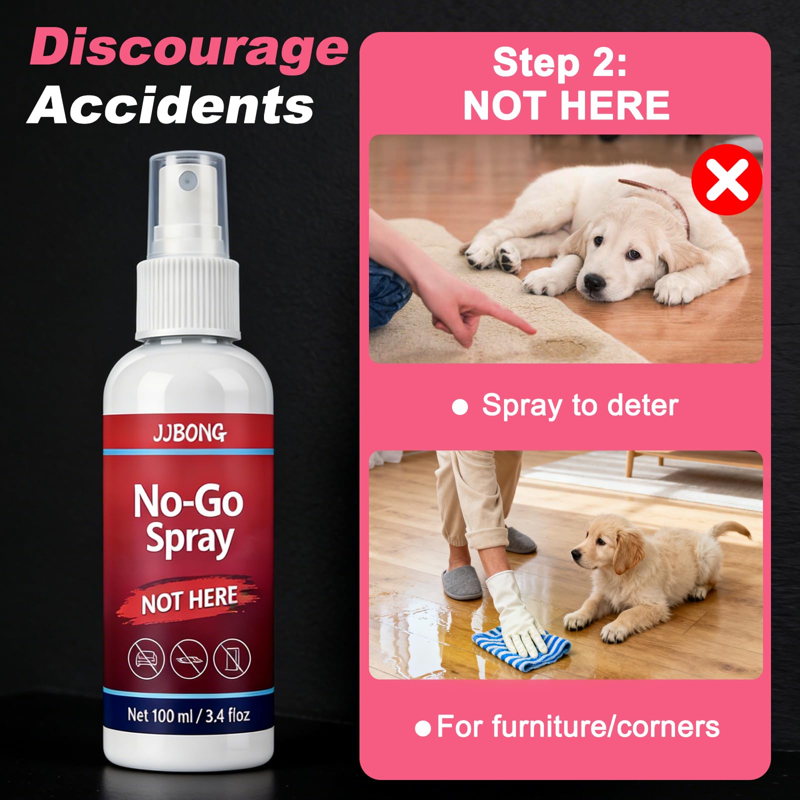Potty Training Spray for Dogs, Puppy Potty Training Spray, Includes Here Potty & Not Here Training Spray, Puppy Pee Spray, Helps Dogs Develop Proper Potty Habitss, 6.8 Fl Oz (Pack of 2). — view 3