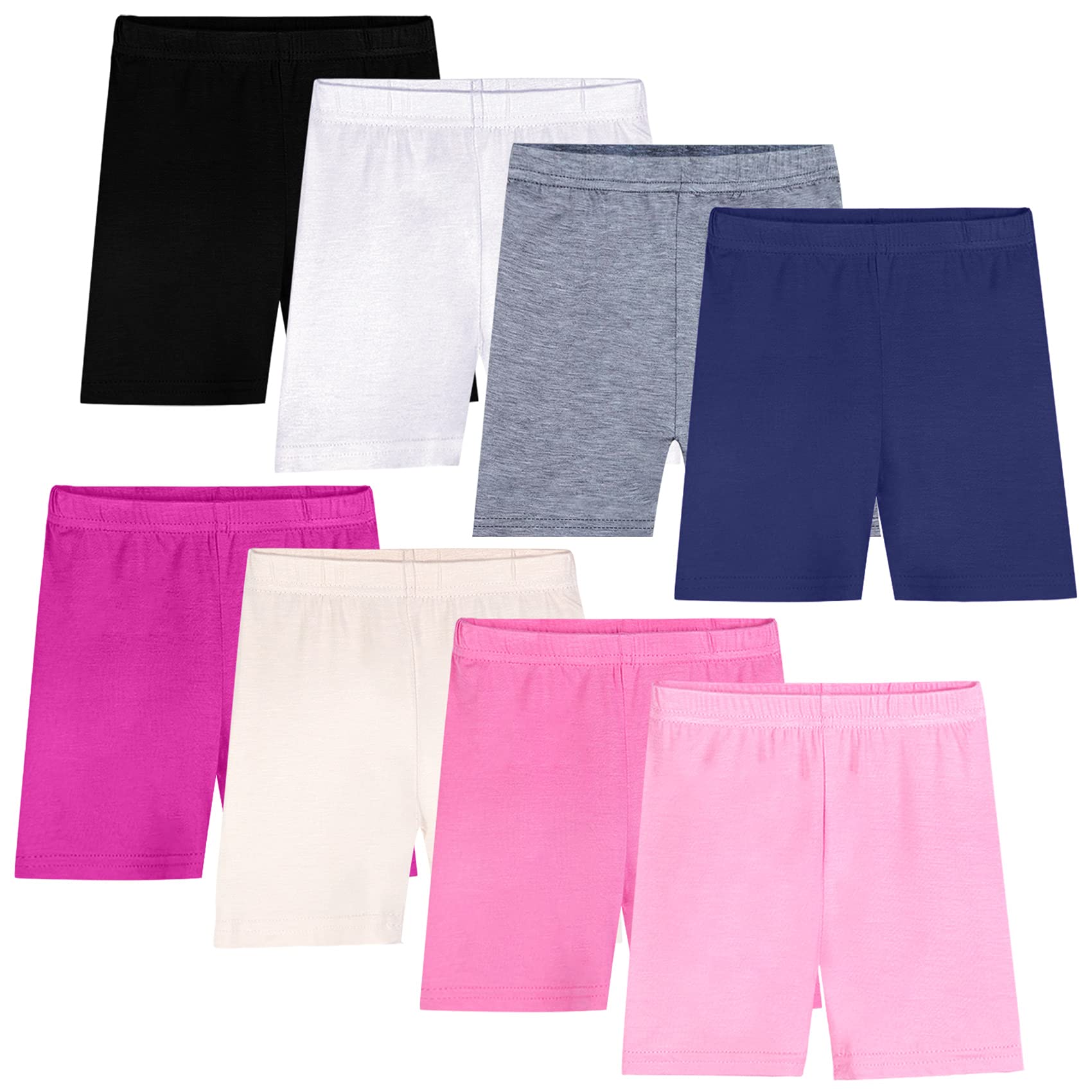 Auranso 8er Set Radlerhose Kinder Mädchen Kurze Leggings Shorts Unterhosen Sport Tanz für 2-10 Jahre