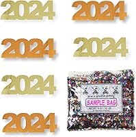 Vista 30 de Confetti Year 2024 Negro, Azul Royal Combo - 2 bolsas de media onza (1 oz)