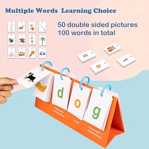 Miniatura 2 de Alened CVC, CVCC y CCVC - Juegos de palabras de vista, tarjetas flash de fonética, suministros para profesores de preescolar de jardín de infantes,