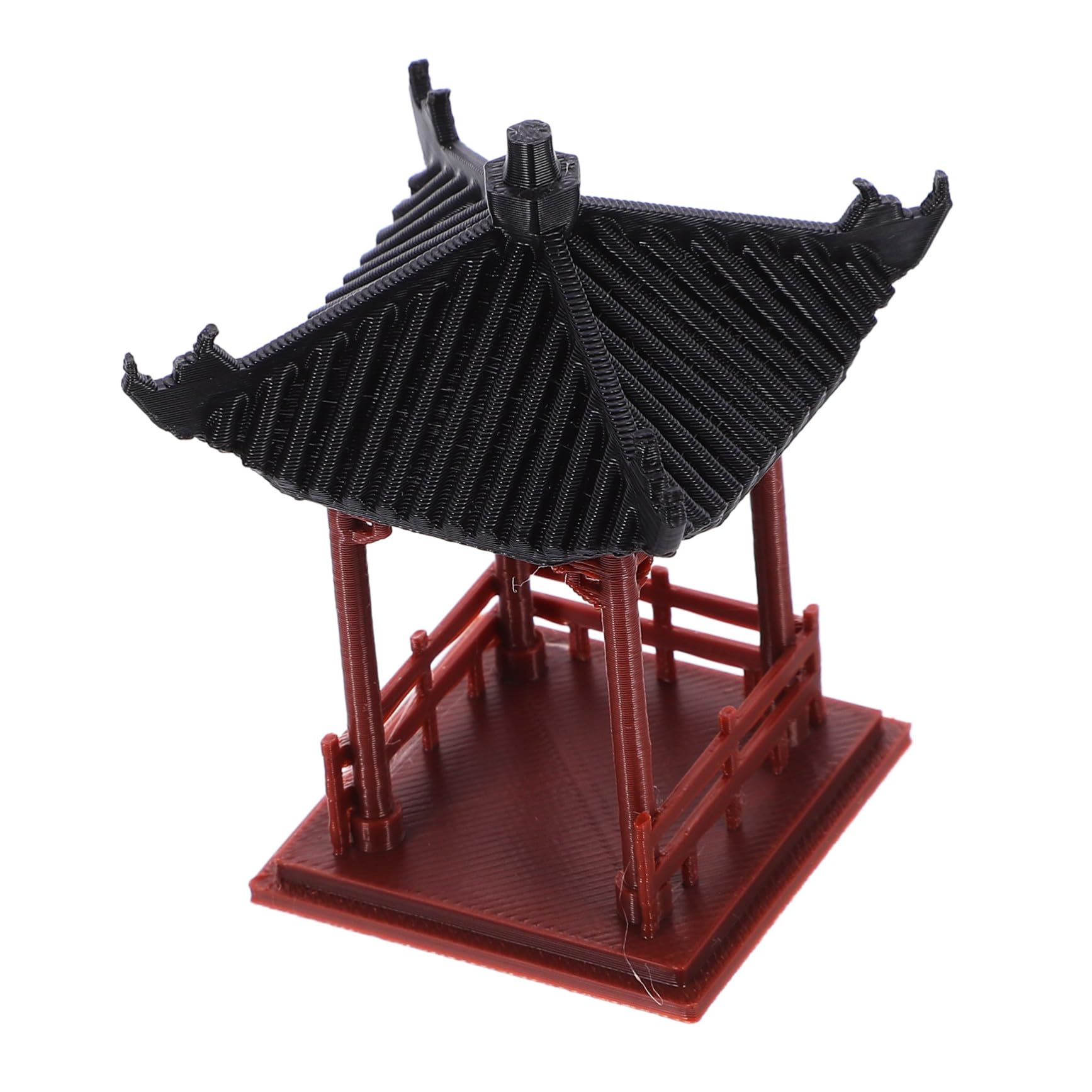 Figurine de pavillon miniature chinoise en ABS rouge durable et ultra légère pour modélisme