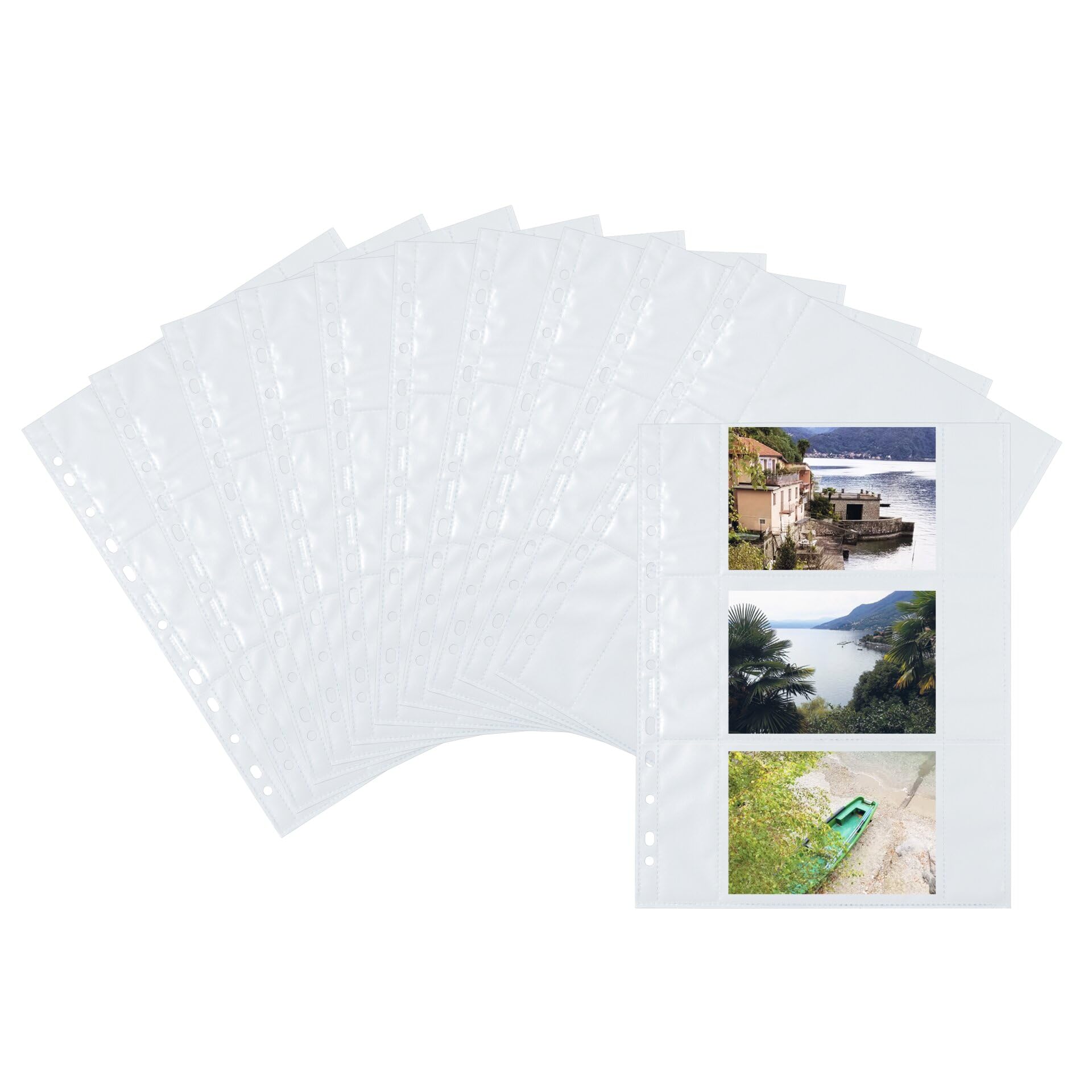 HERMA 7583 Fotohoezen voor mappen, 10 stuks, 9 x 13 cm, 4 vakken gedeeld, aan beide zijden te gebruiken fotophan fotozichthoezen voor verzamelhoezen, ansichtkaarthoezen, brochurehoezen met