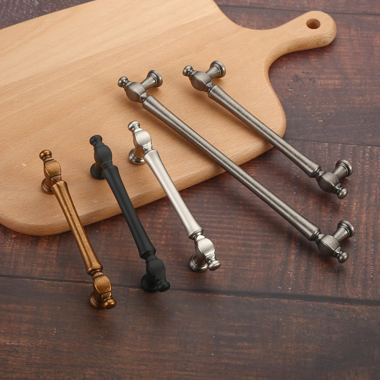 10 Maniglie Per Mobili Nero - Per Cucina, Armadi, Cassetti, Distanza Fori 192 Mm, In Lega Di Zinco - Foto 4